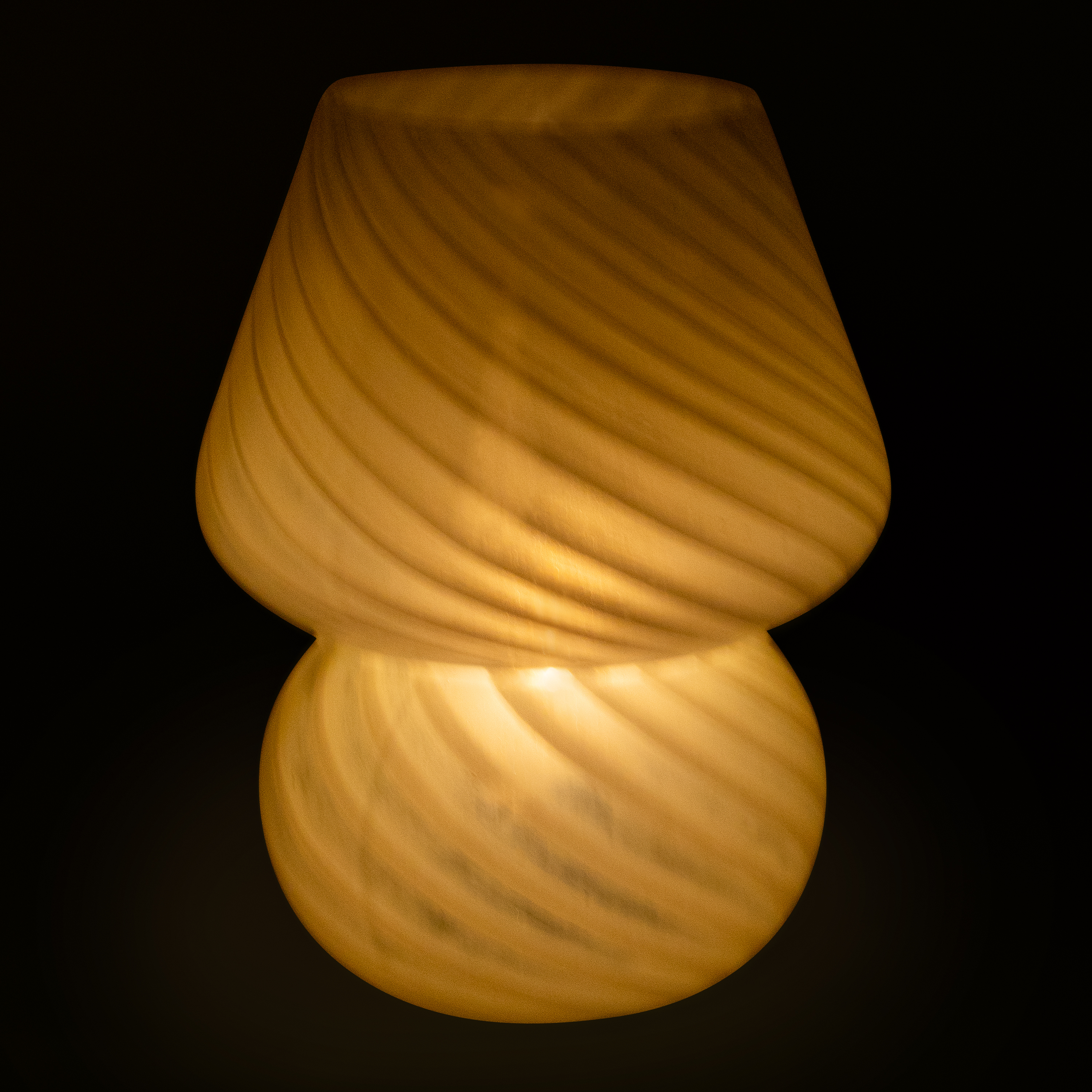 Striped Mushroom Glass Lamp 5.62in x 7.8in