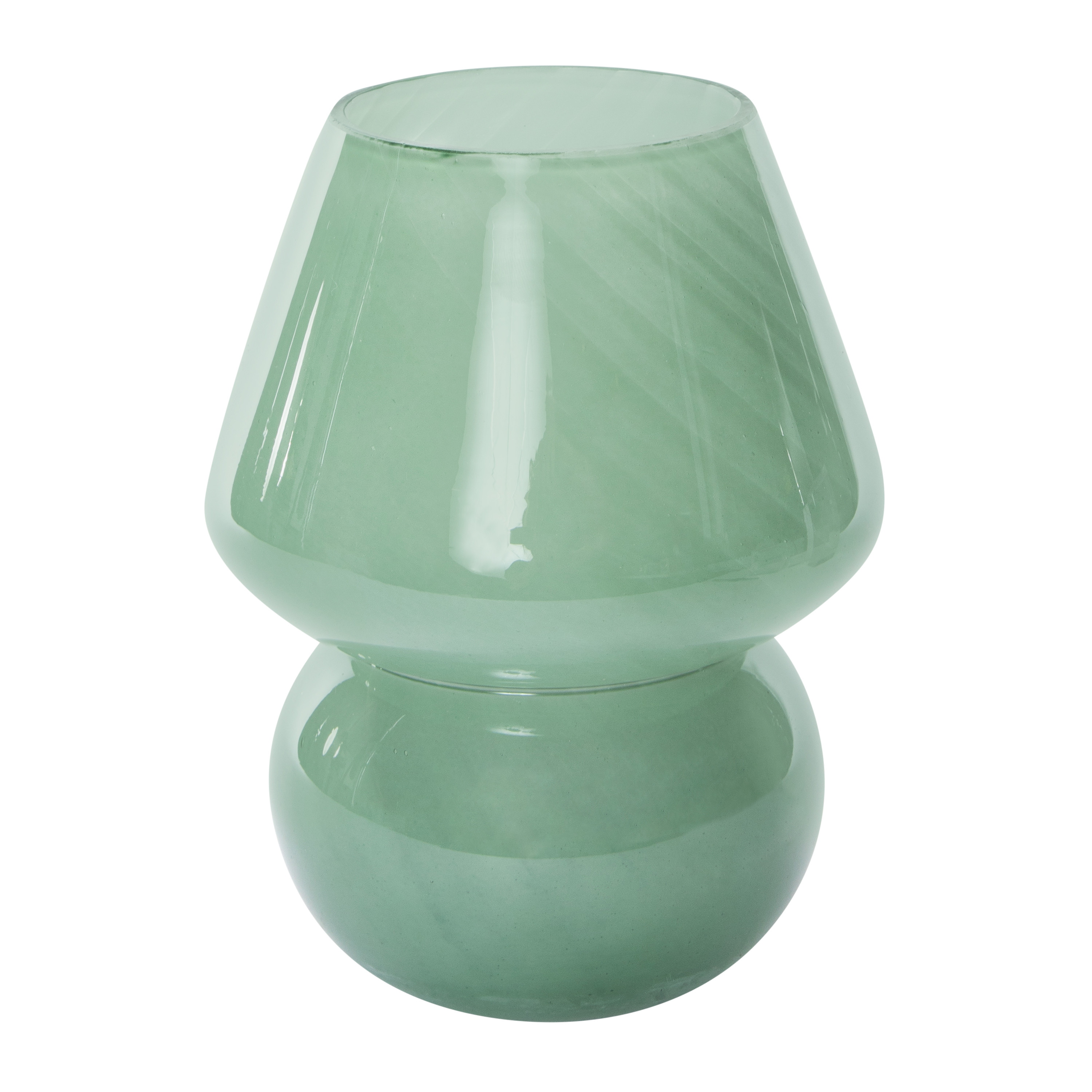 Striped Mushroom Glass Lamp 5.62in x 7.8in