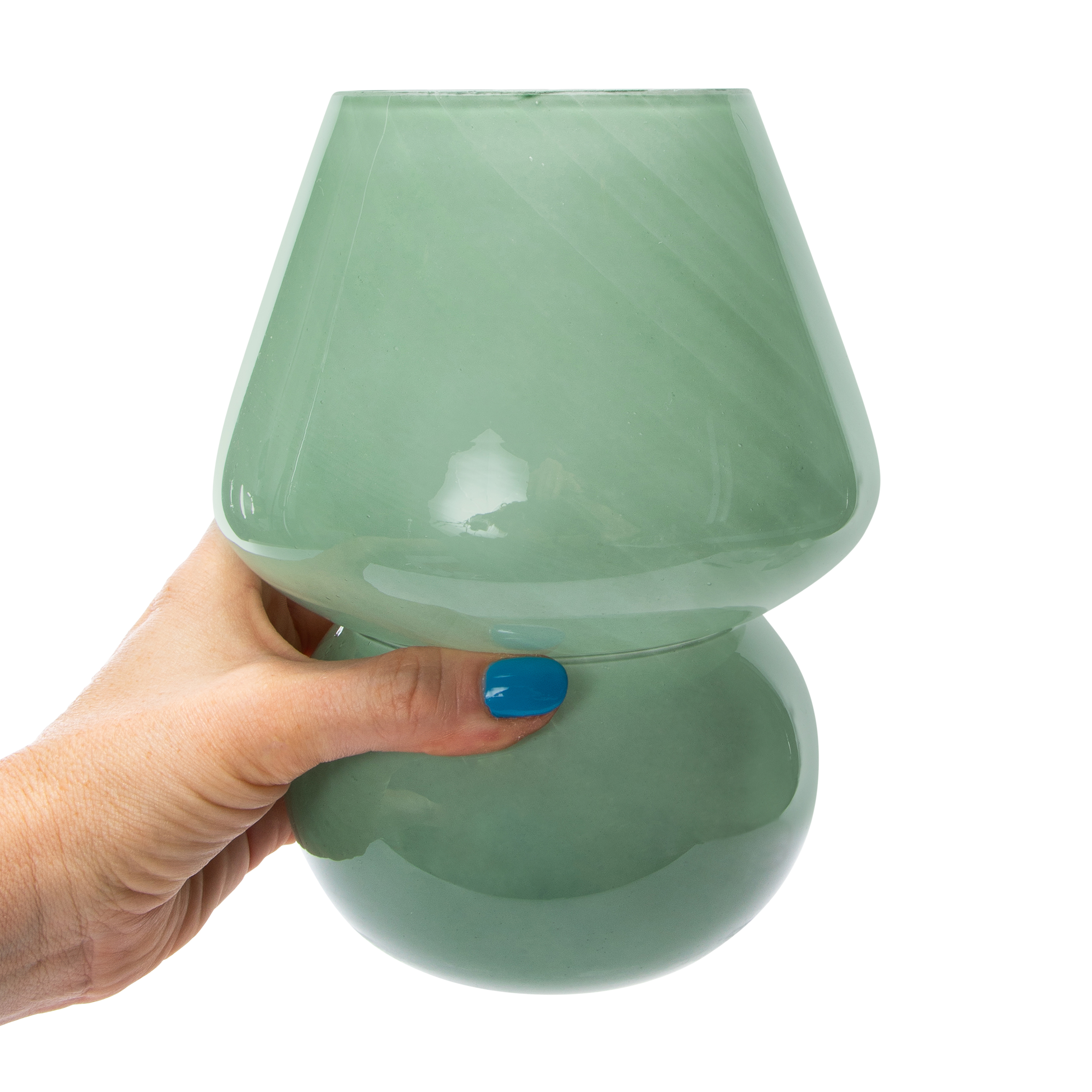 Striped Mushroom Glass Lamp 5.62in x 7.8in