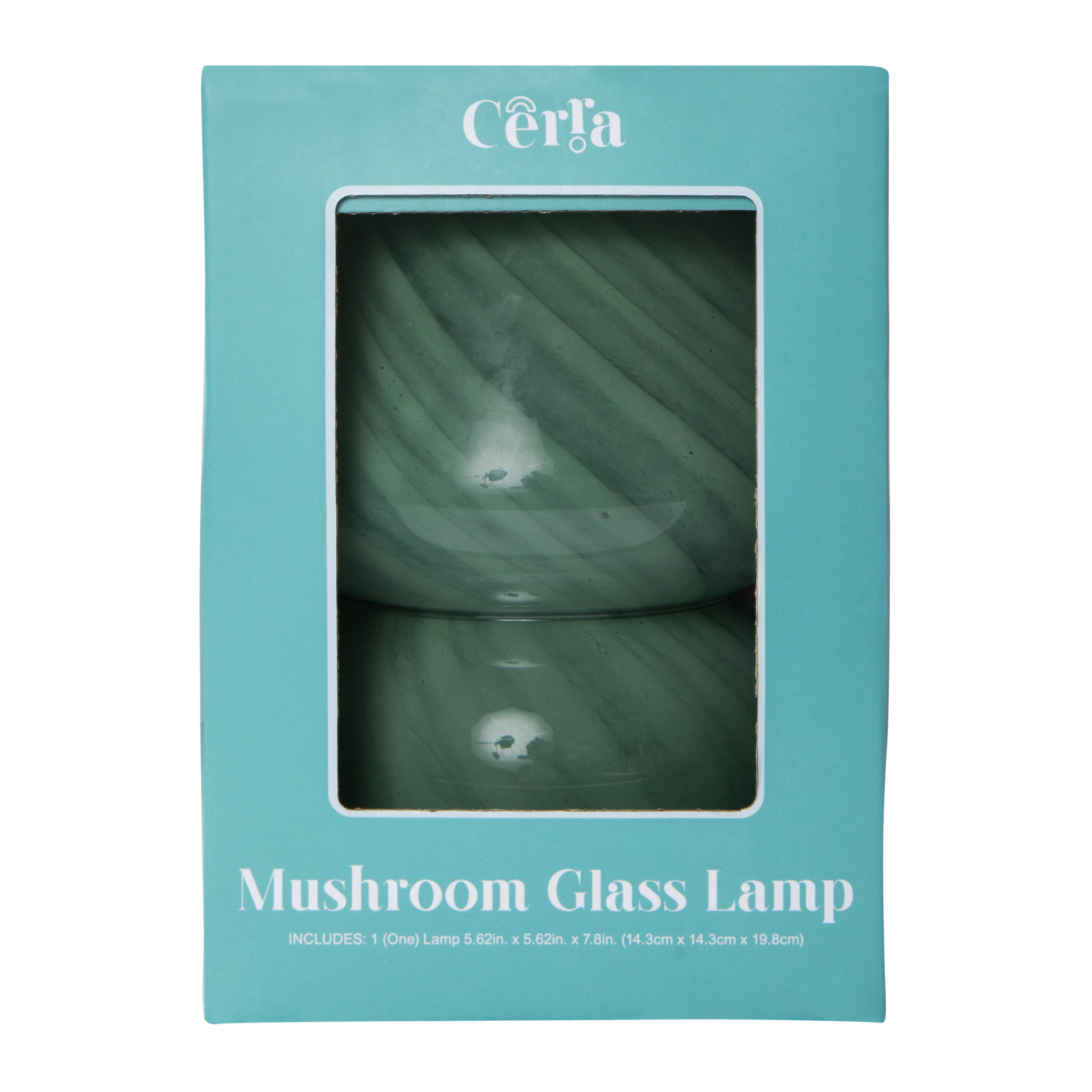 Striped Mushroom Glass Lamp 5.62in x 7.8in