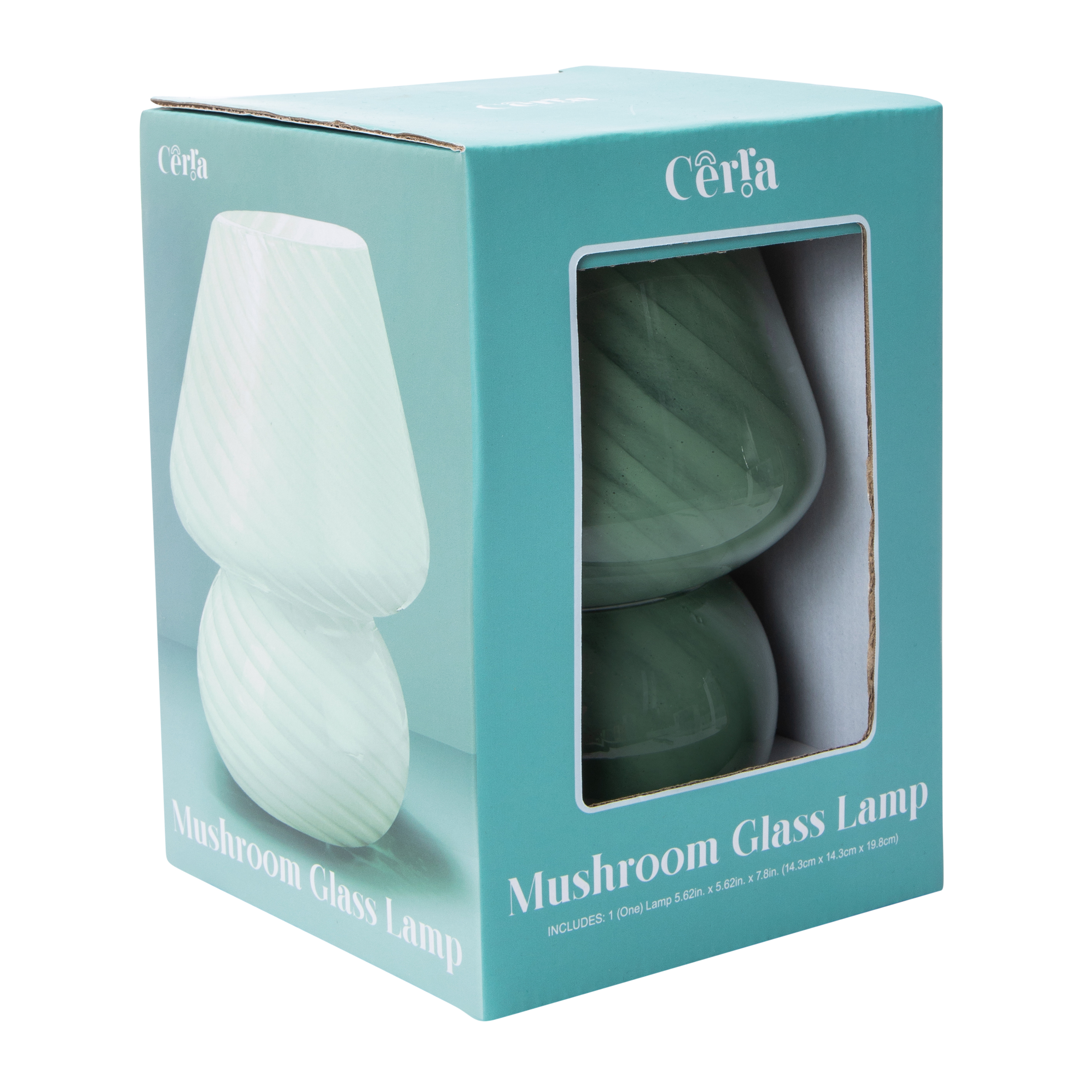 Striped Mushroom Glass Lamp 5.62in x 7.8in