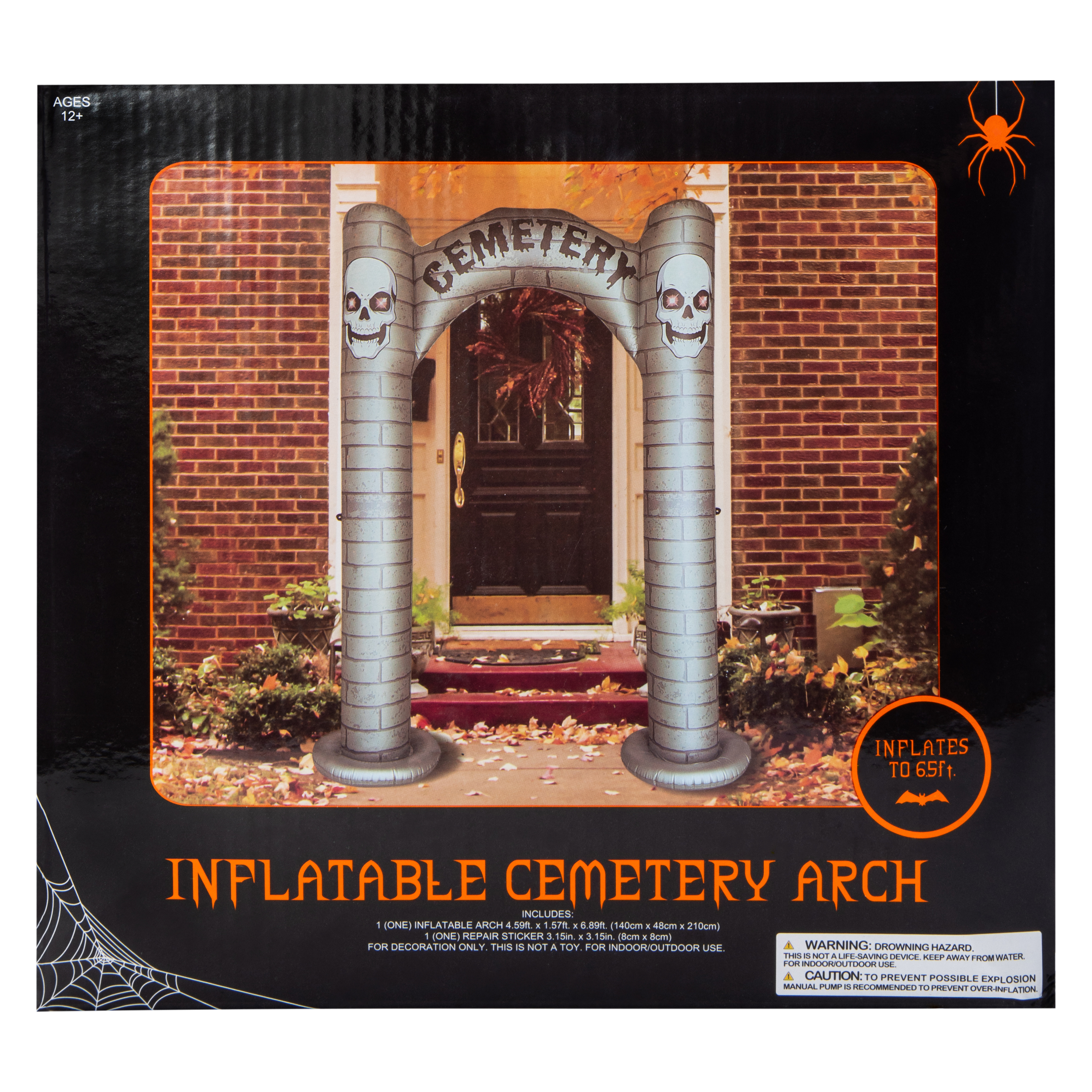 Inflatable Cemetery Arch Halloween Decor 7ft