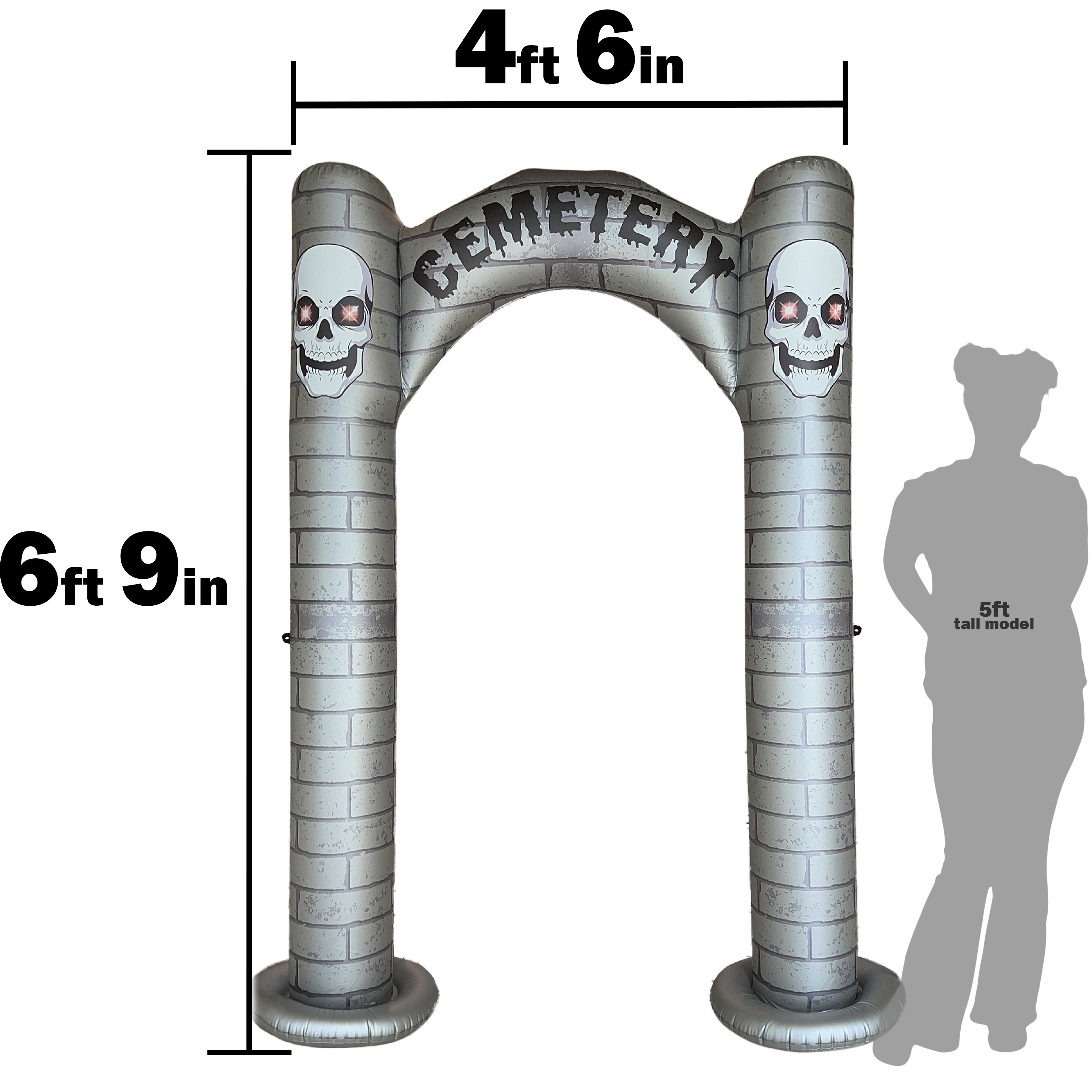 Inflatable Cemetery Arch Halloween Decor 7ft