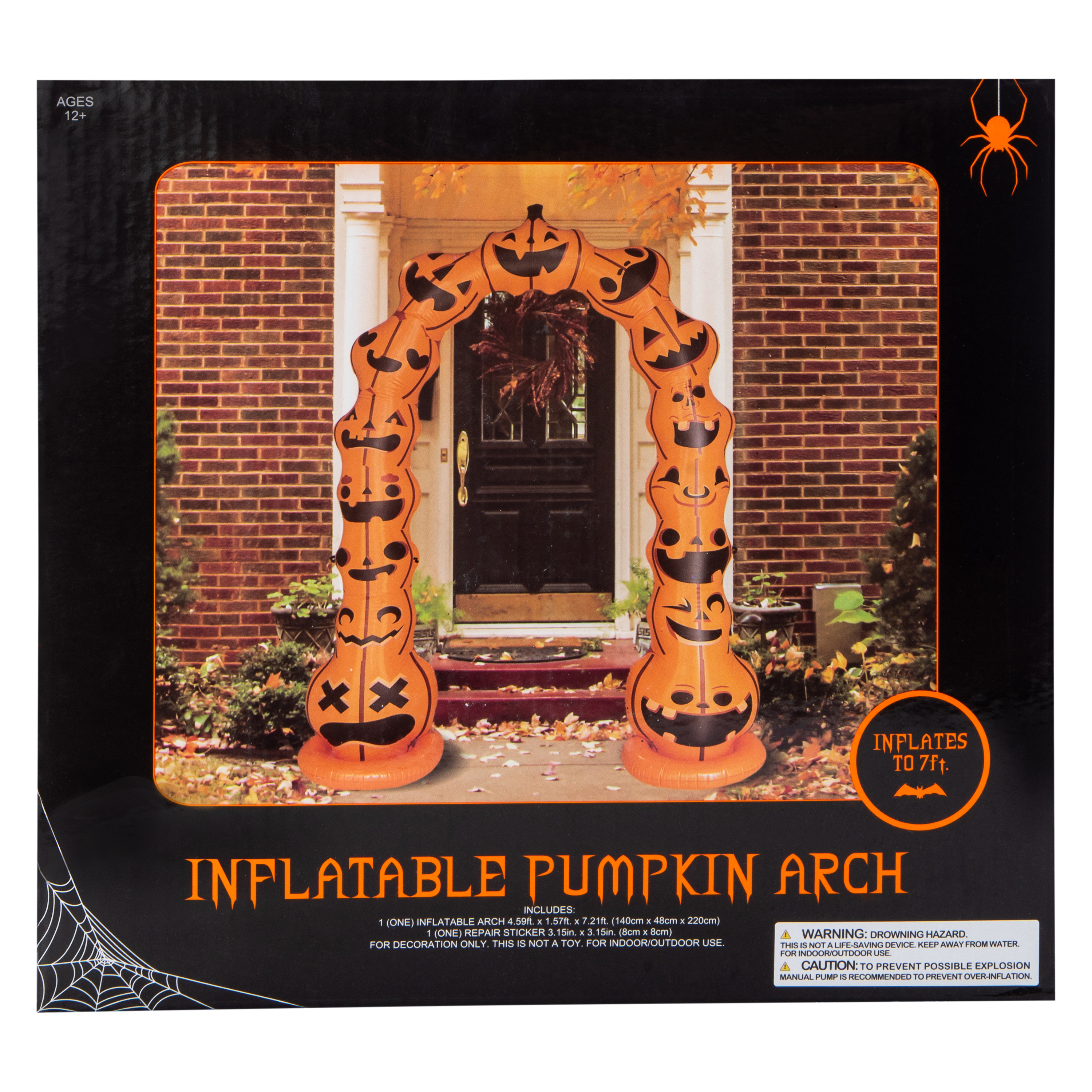 Inflatable Pumpkin Patch Arch Halloween Decor 7ft