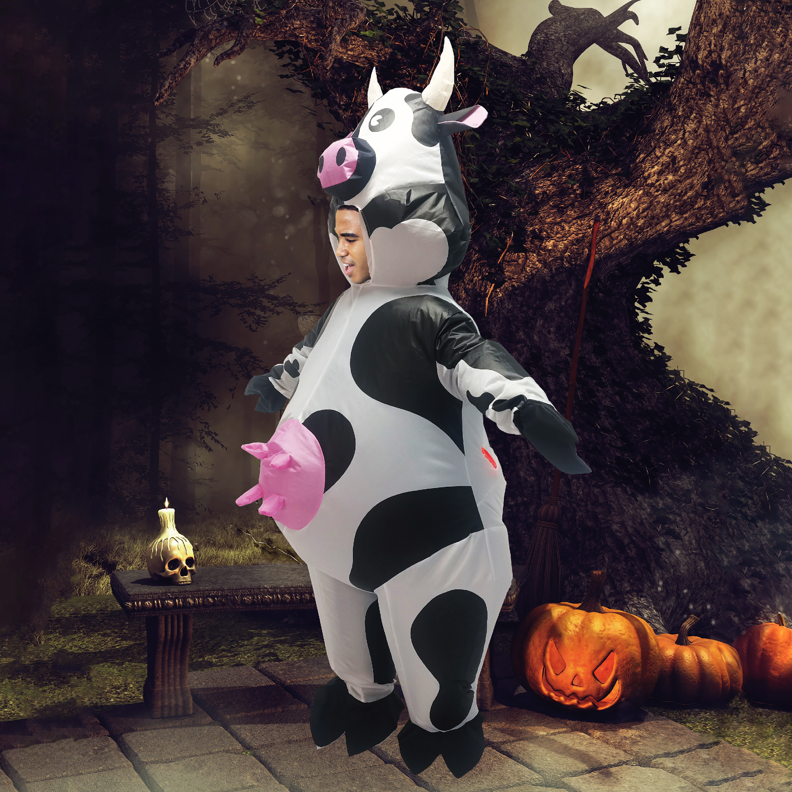 Inflatable Cow Halloween Costume 7ft