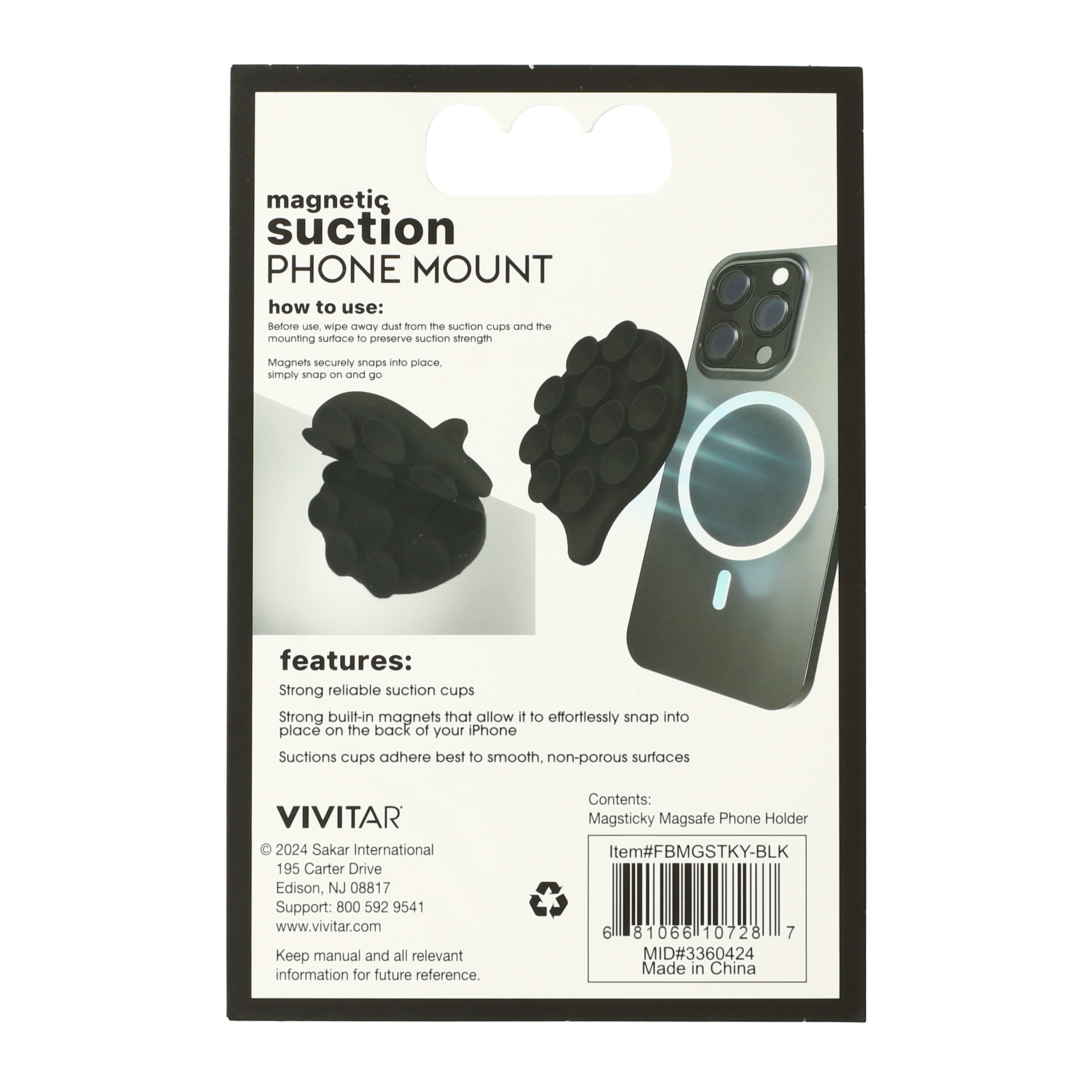 Magnetic Suction Phone Mount, Magsafe® Compatible