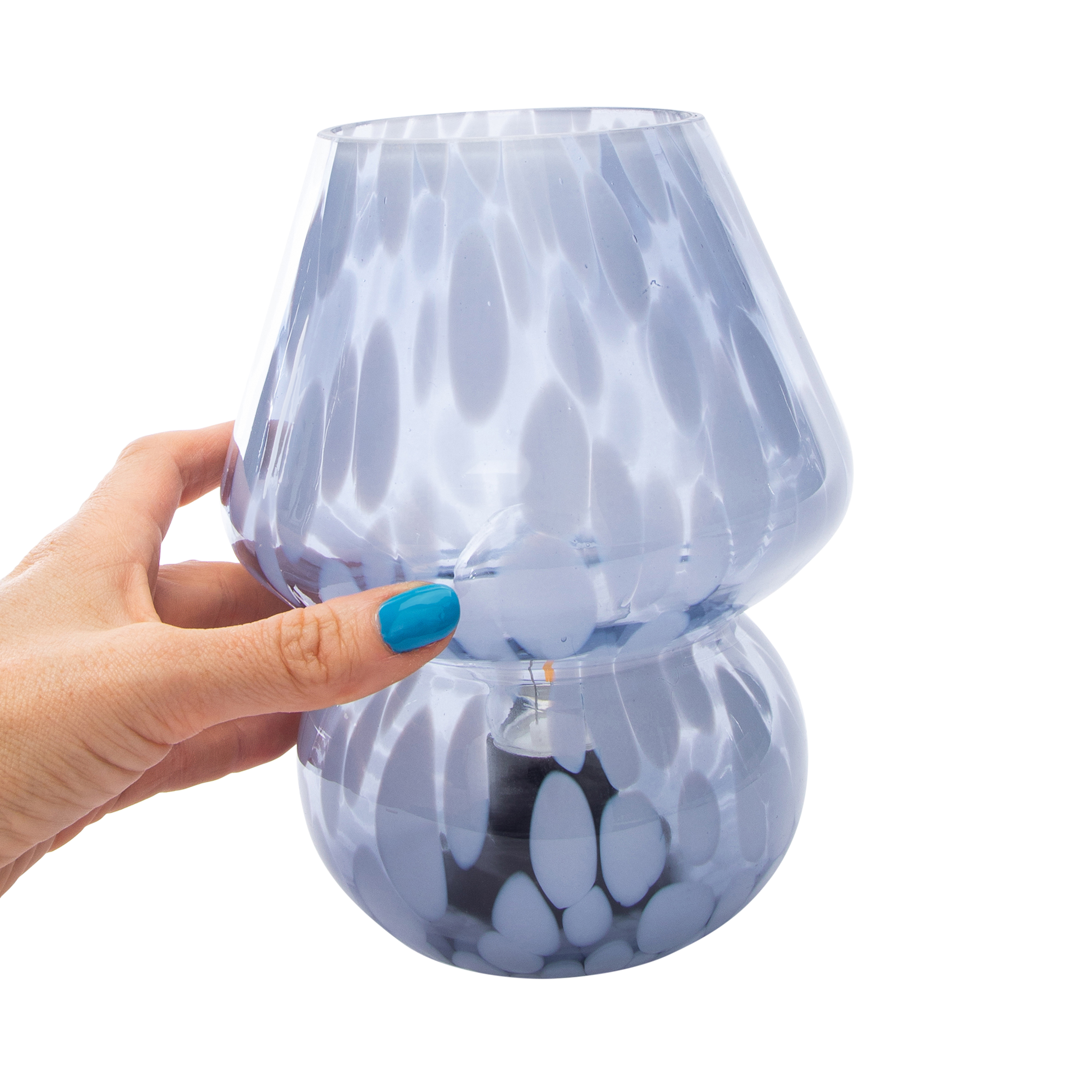 Speckled Mushroom Glass Lamp 5.62in x 7.8in