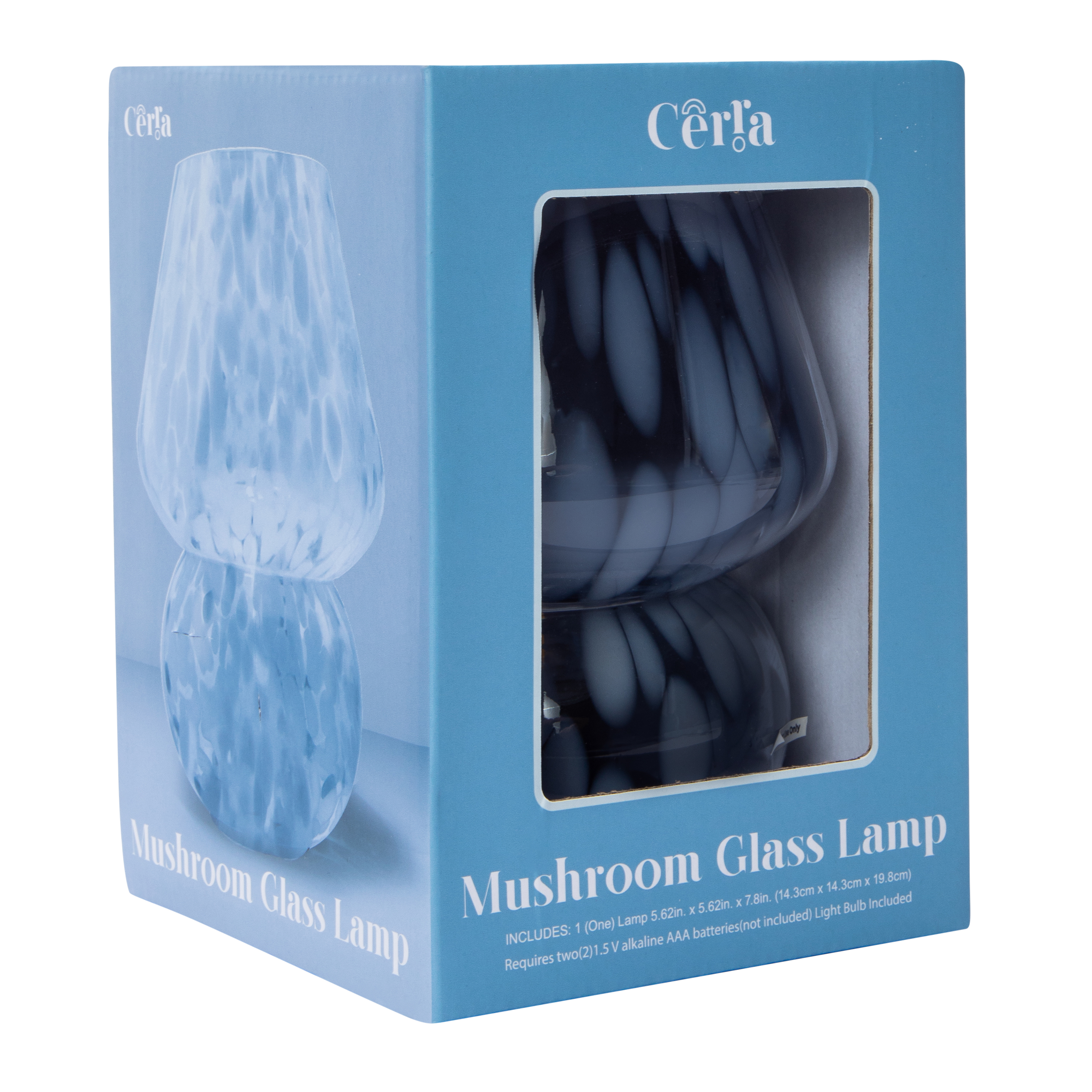 Speckled Mushroom Glass Lamp 5.62in x 7.8in