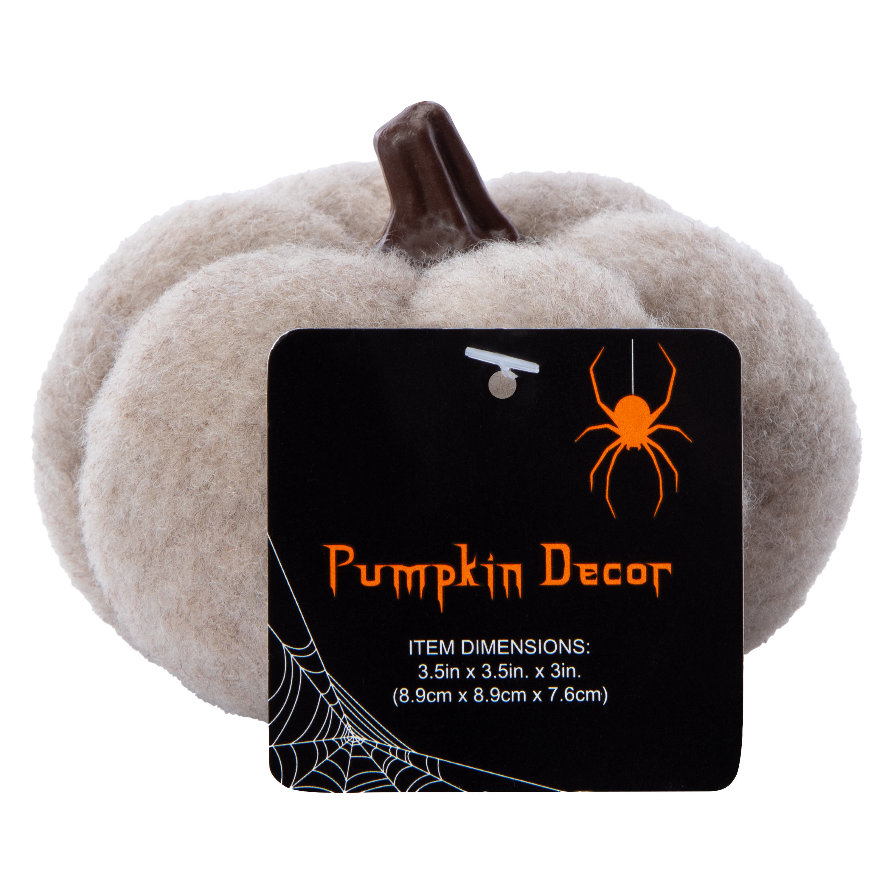 Gray Plush Mini Pumpkin 3.5in