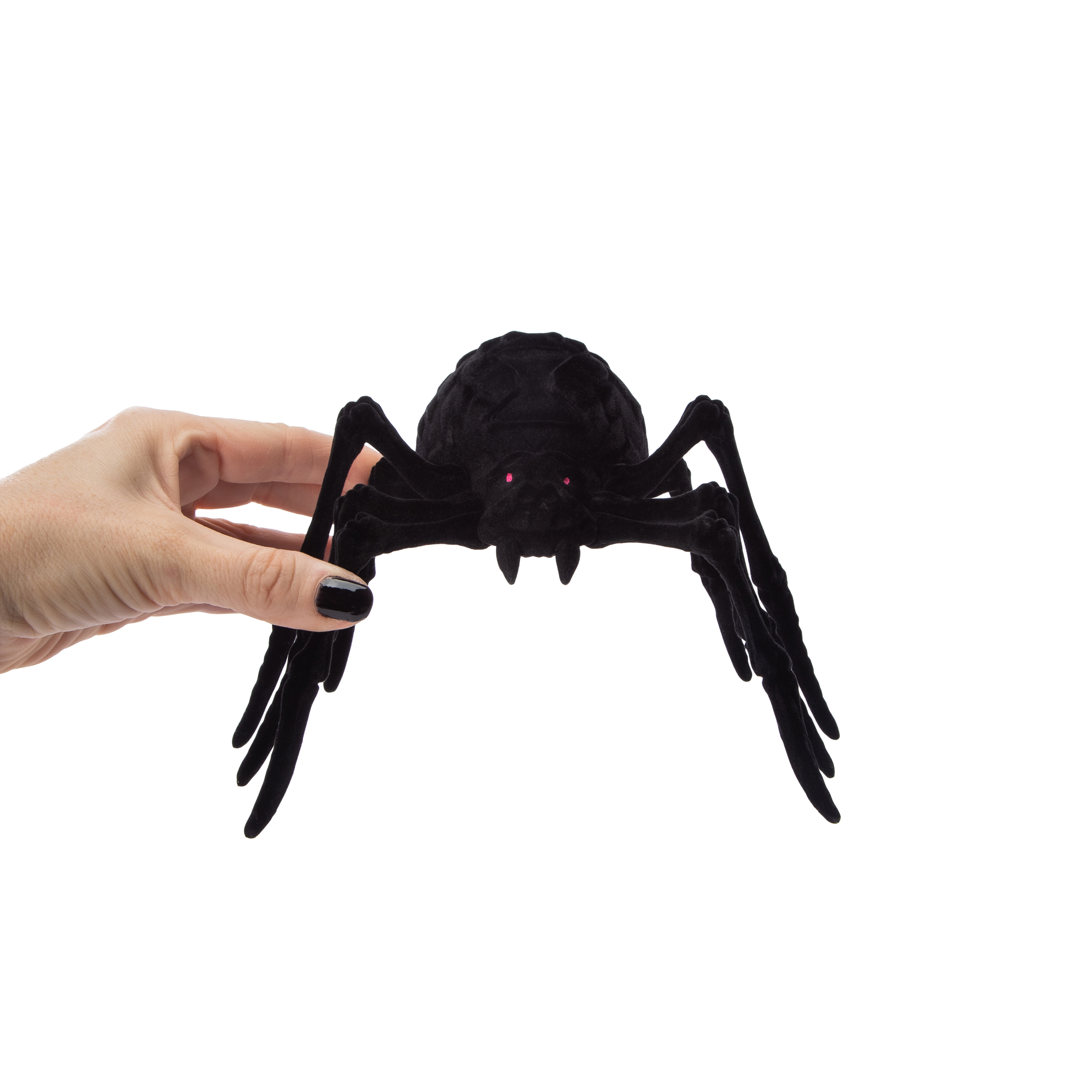 Flocked Halloween Spider 9in
