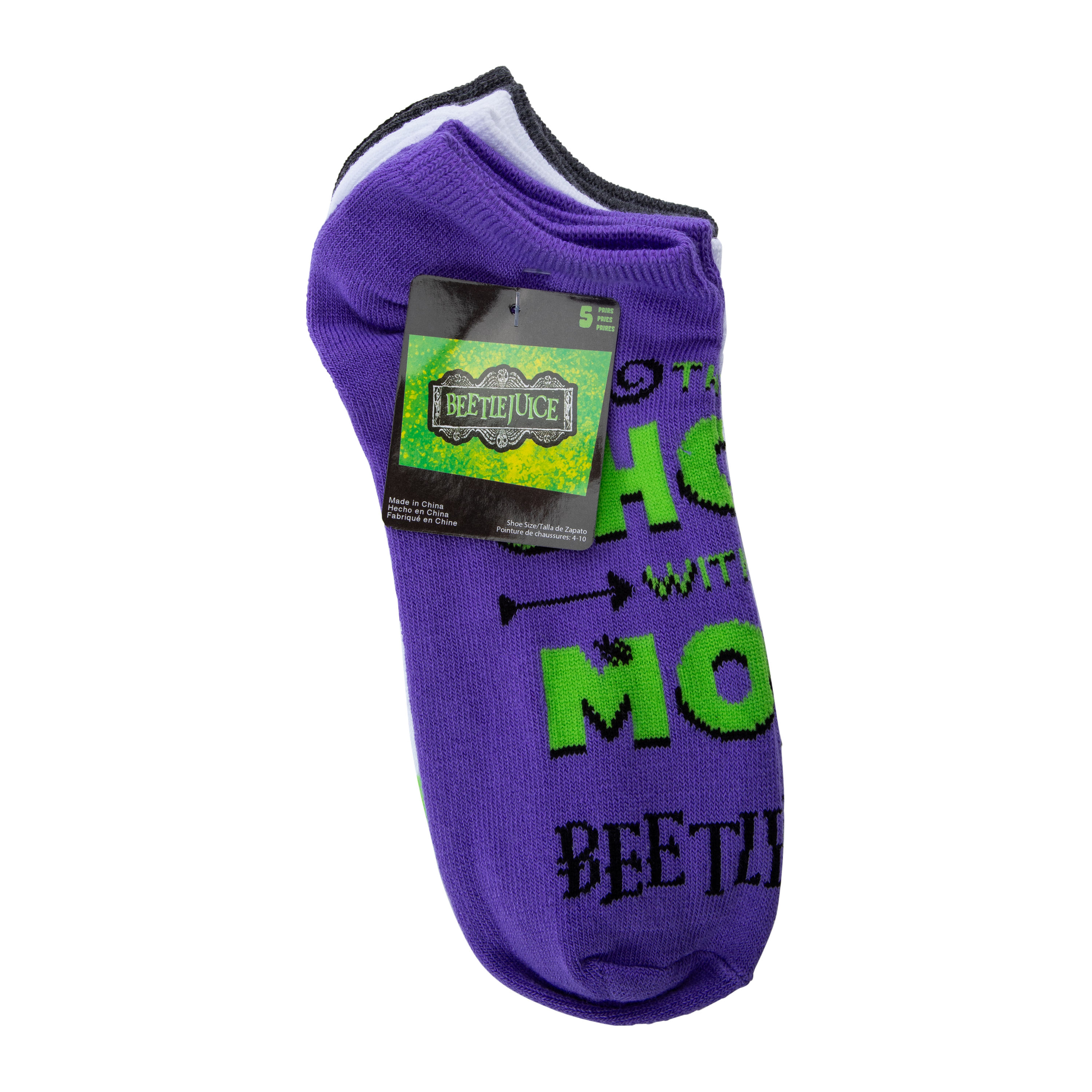Beetlejuice™ Ladies No-Show Socks 5-Pack