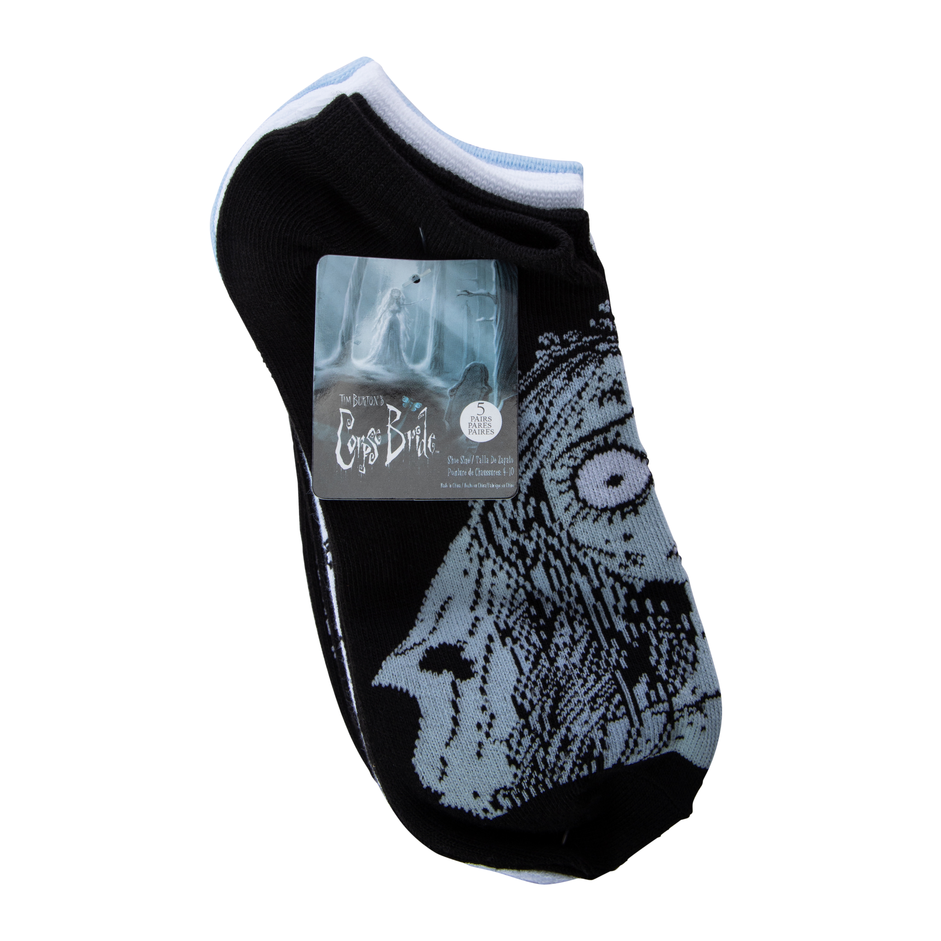 Tim Burton's Corpse Bride™ Ladies No-Show Socks 5-Pack