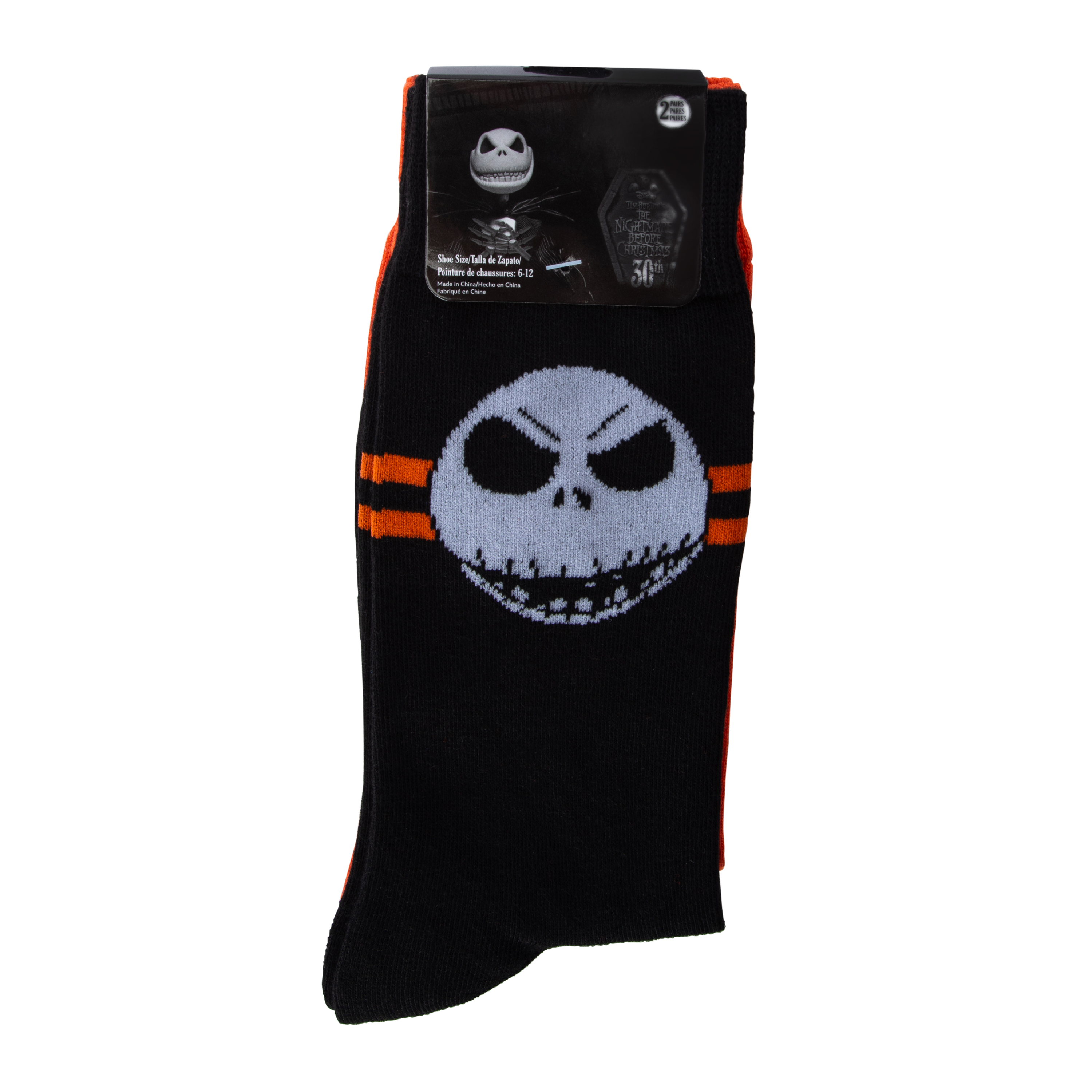 Mens Disney Tim Burton's The Nightmare Before Christmas Crew Socks 2-Pack