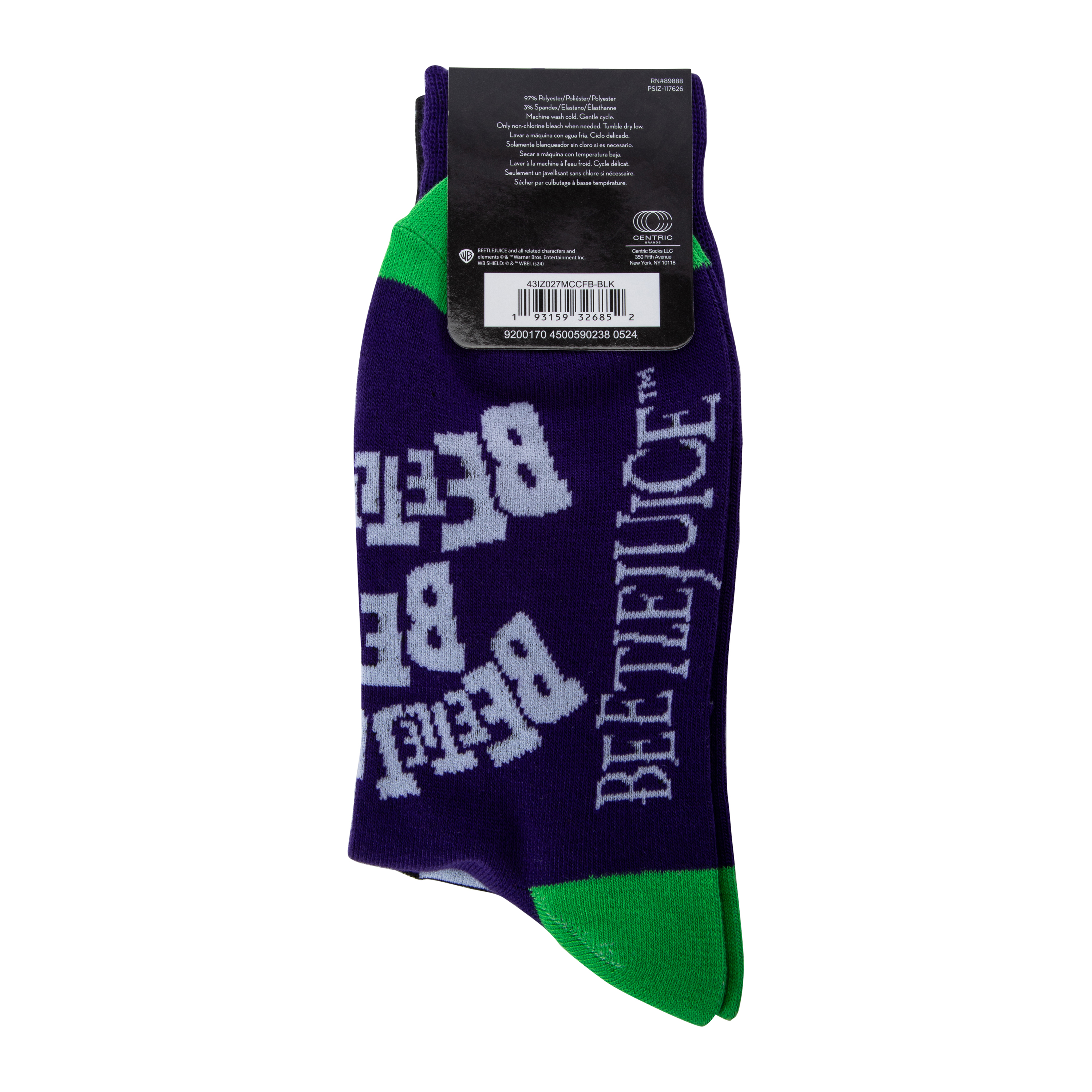 Mens Beetlejuice™ Crew Socks 2-Pack
