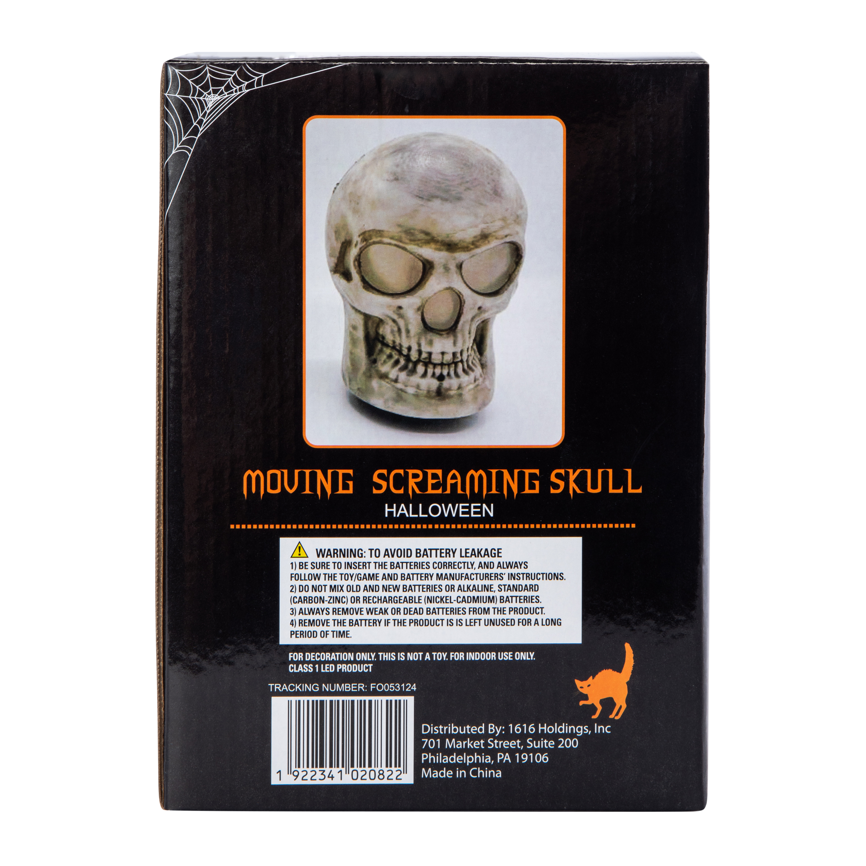 Moving Screaming Skull Halloween Decor