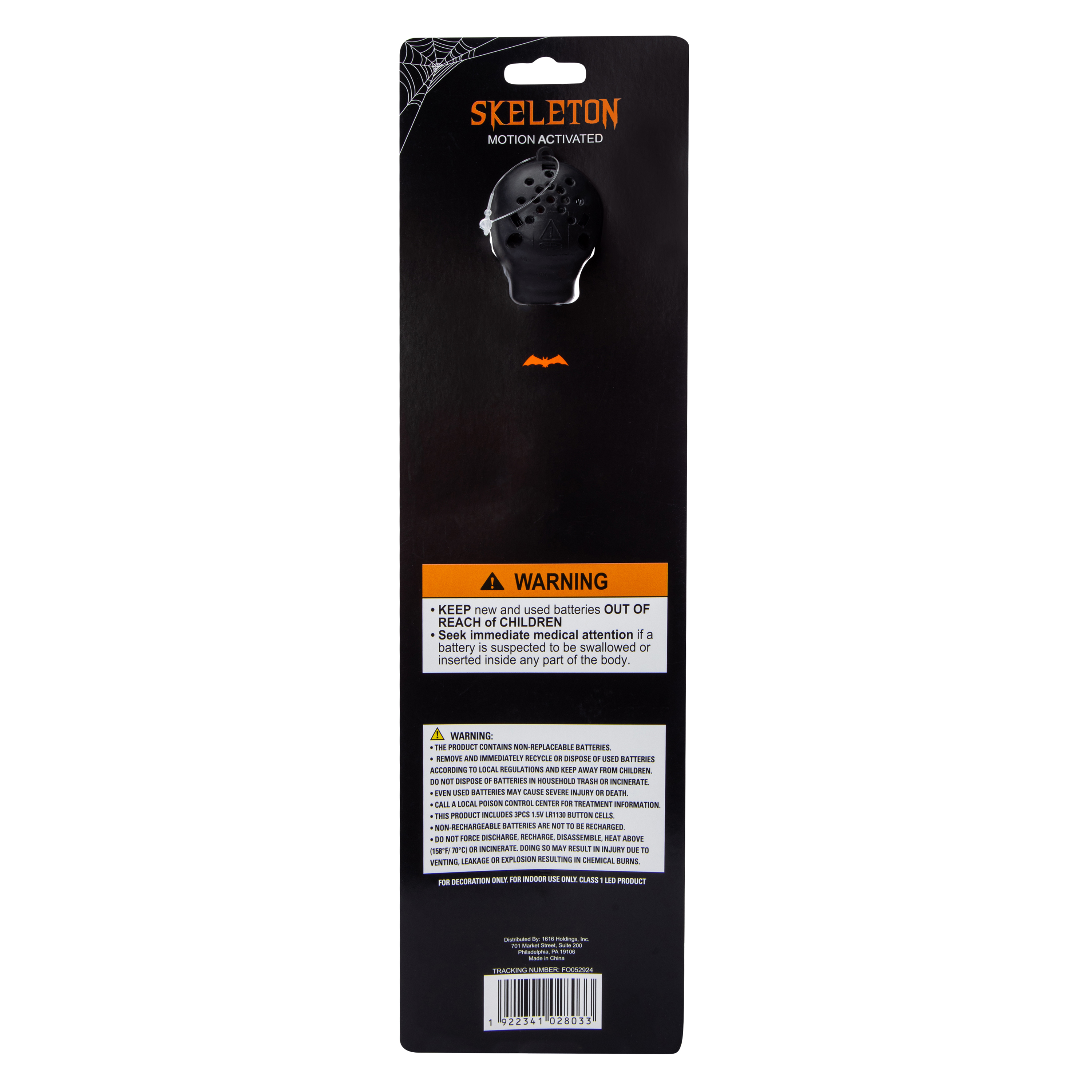 Mini Neon Skeleton With Light-Up Eyes 10in