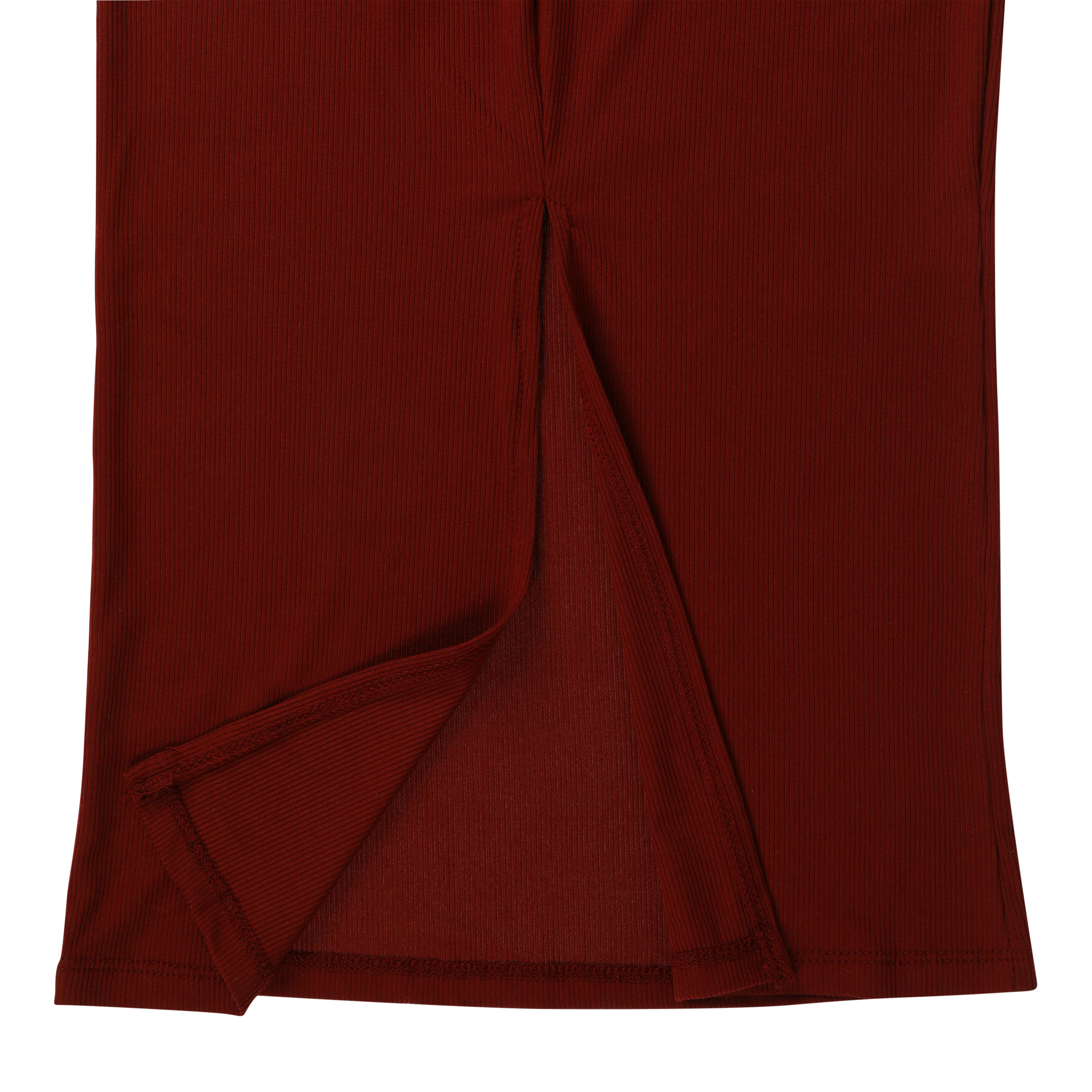 Solid Ribbed Midi Dress