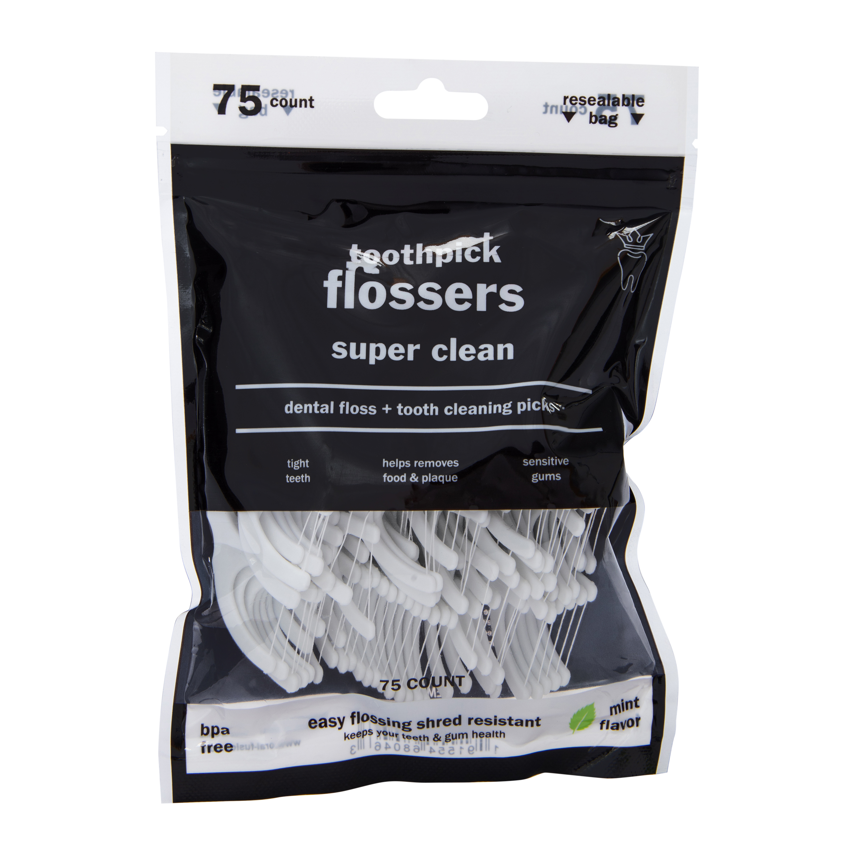 Mint Toothpick Dental Flossers 75-Count