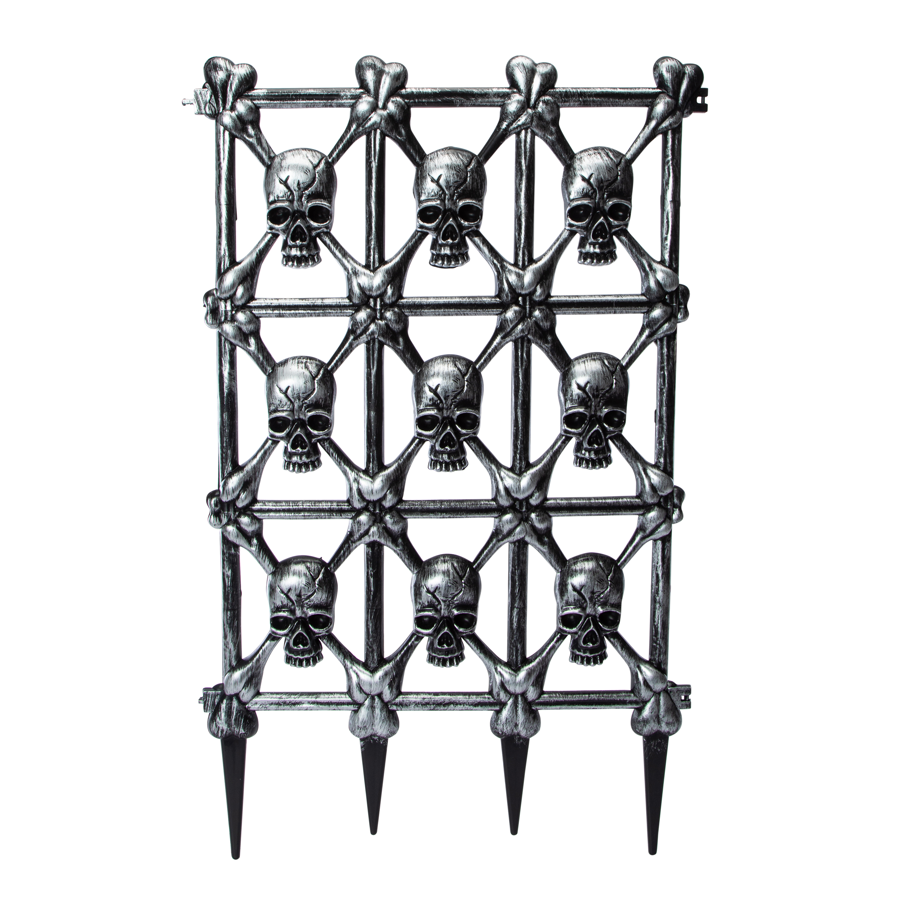 Skull Fence Halloween Decor 28.74in x 17.32in