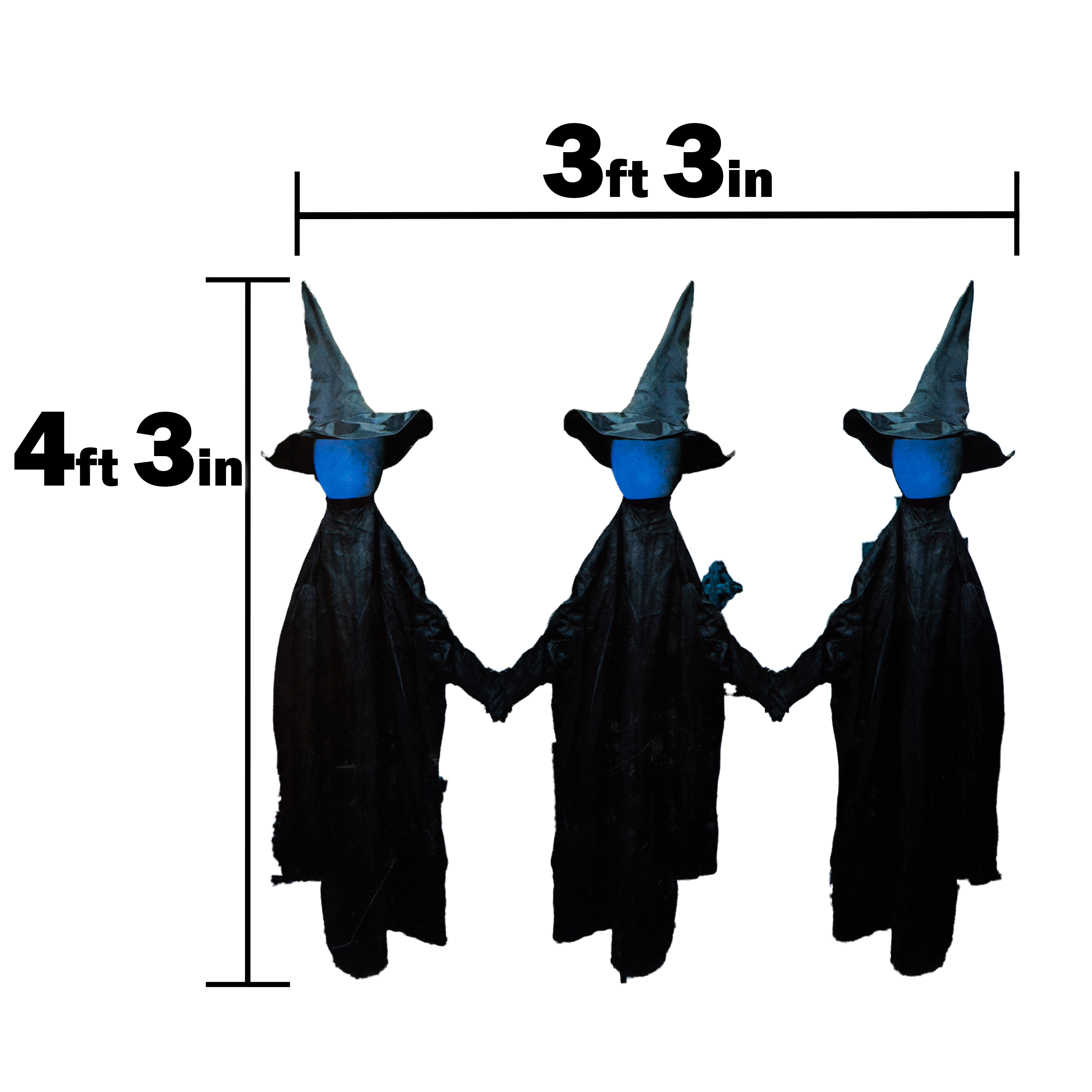 Witch Stakes Halloween Decor 3-Pack - 4.5ft