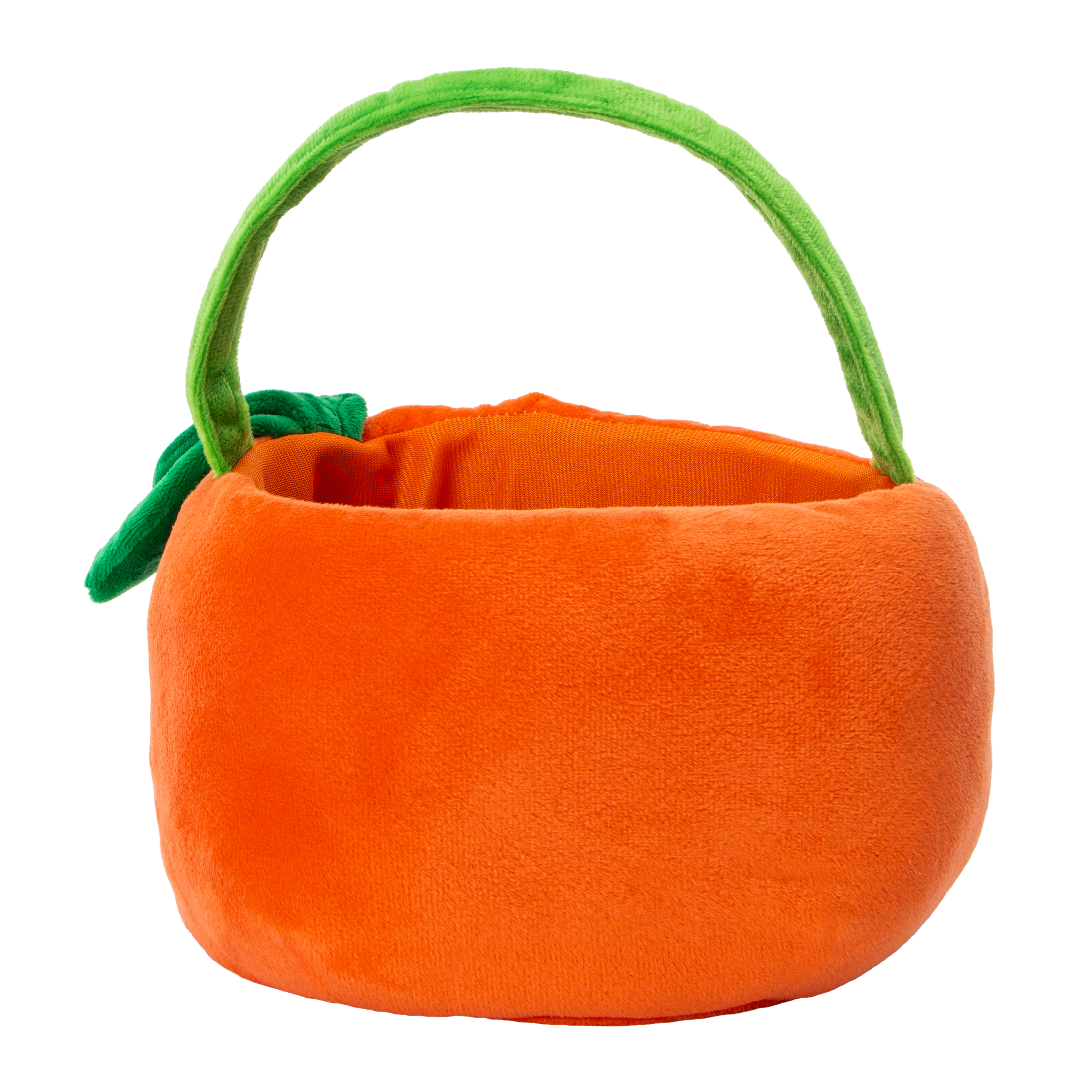 Plush Pumpkin Halloween Basket 9.44in x 9.84in