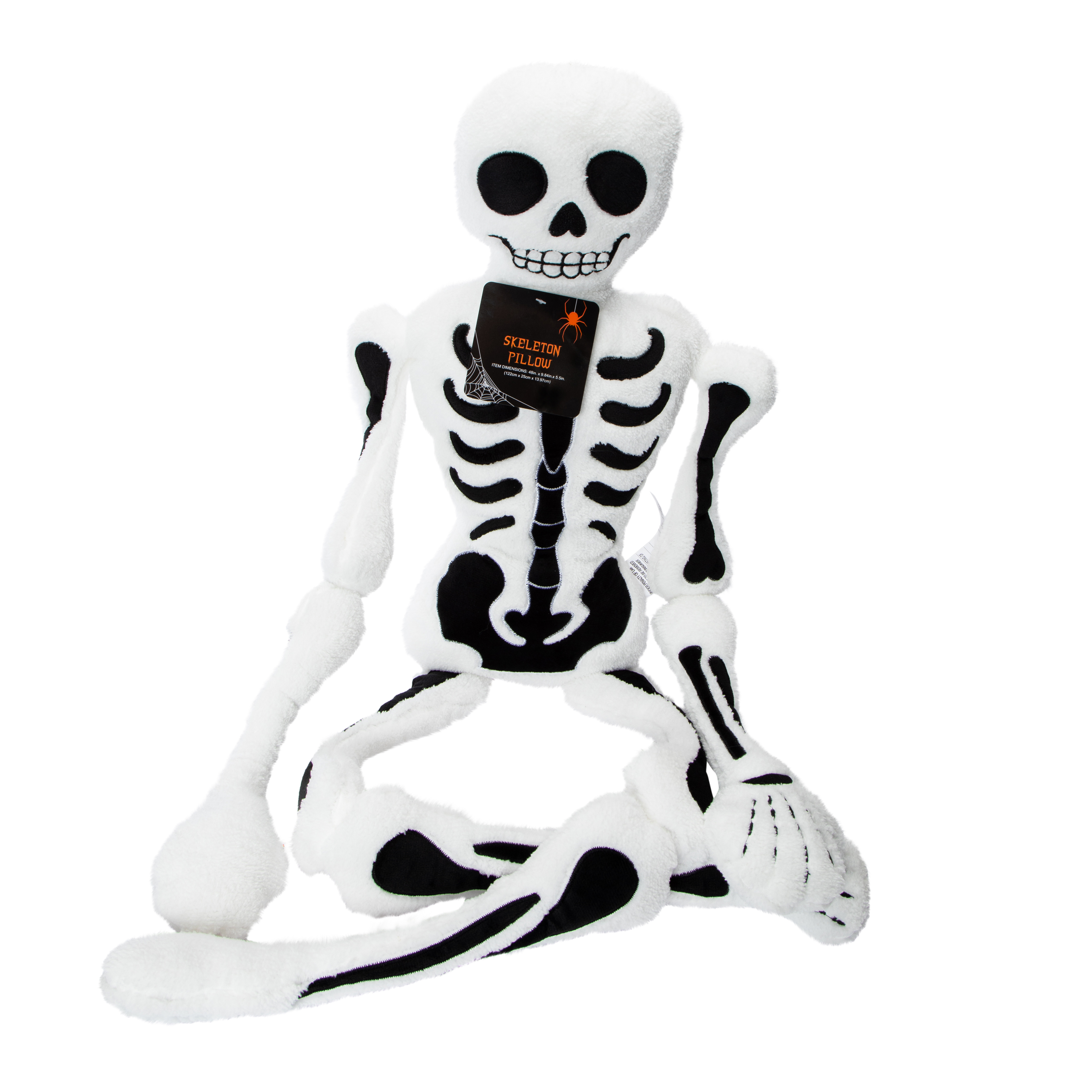 Skeleton Halloween Throw Pillow 9.84in x 48in