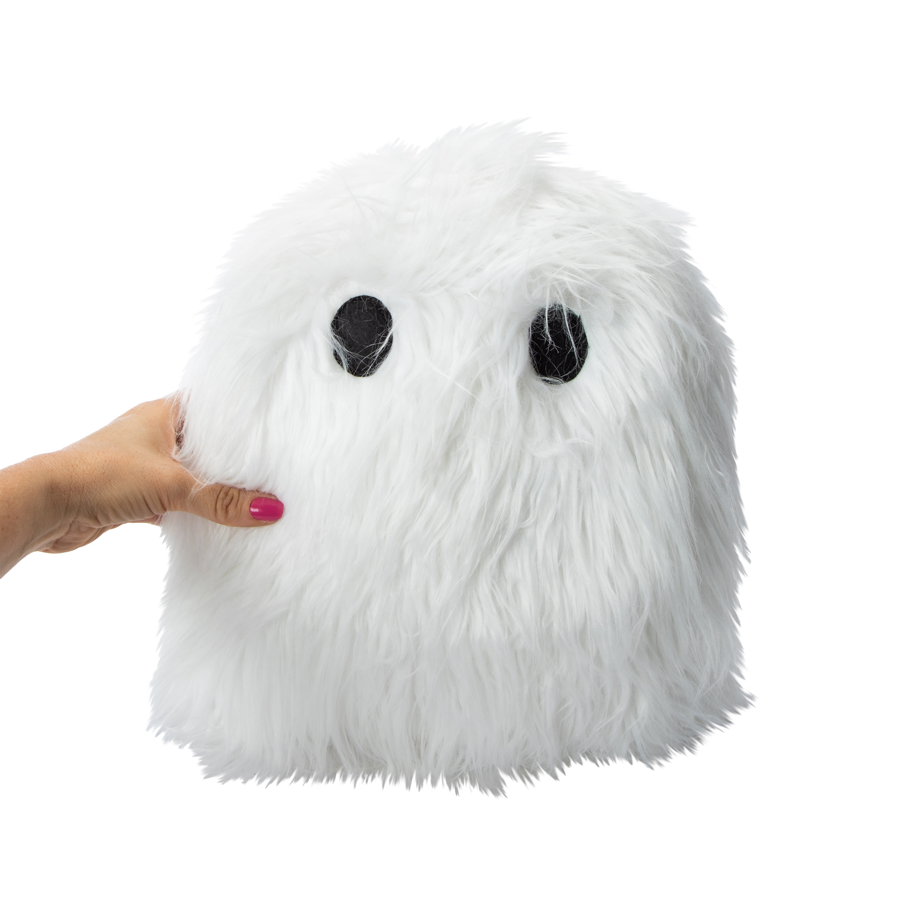 Fuzzy Ghost Halloween Throw Pillow 13in