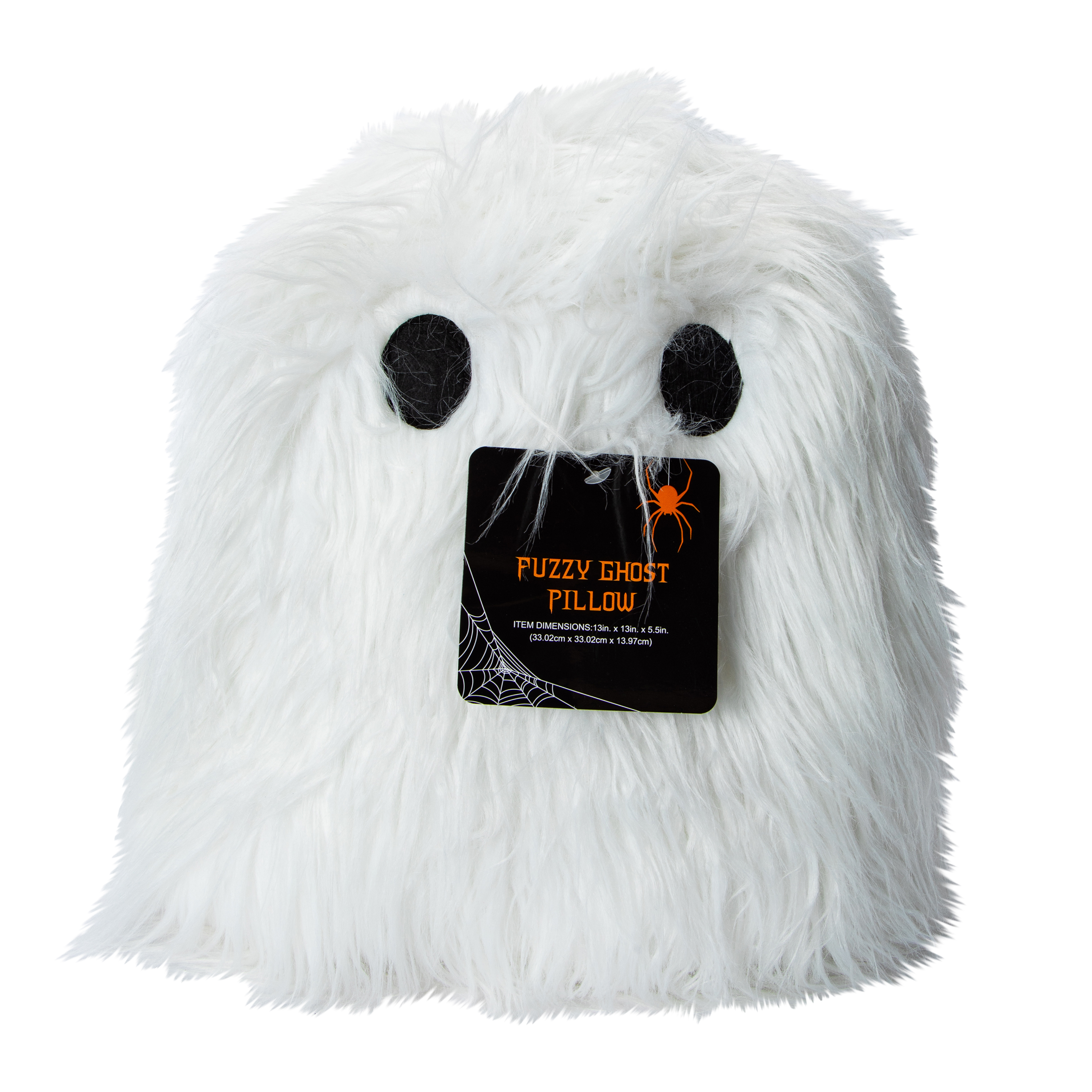 Fuzzy Ghost Halloween Throw Pillow 13in