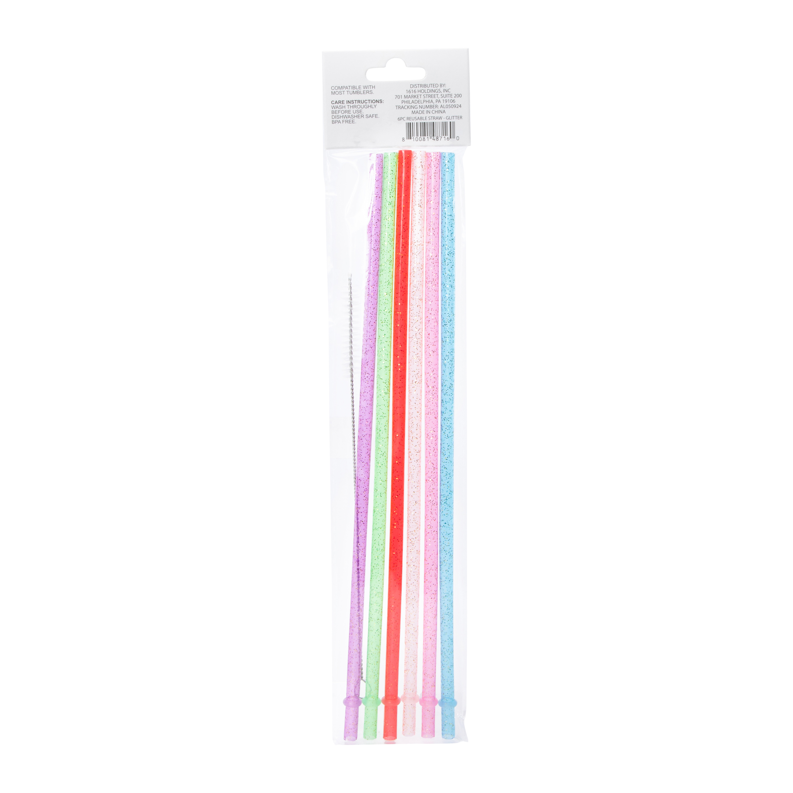 Hydraquench Reusable Straws & Straw Cleaner 6-Count