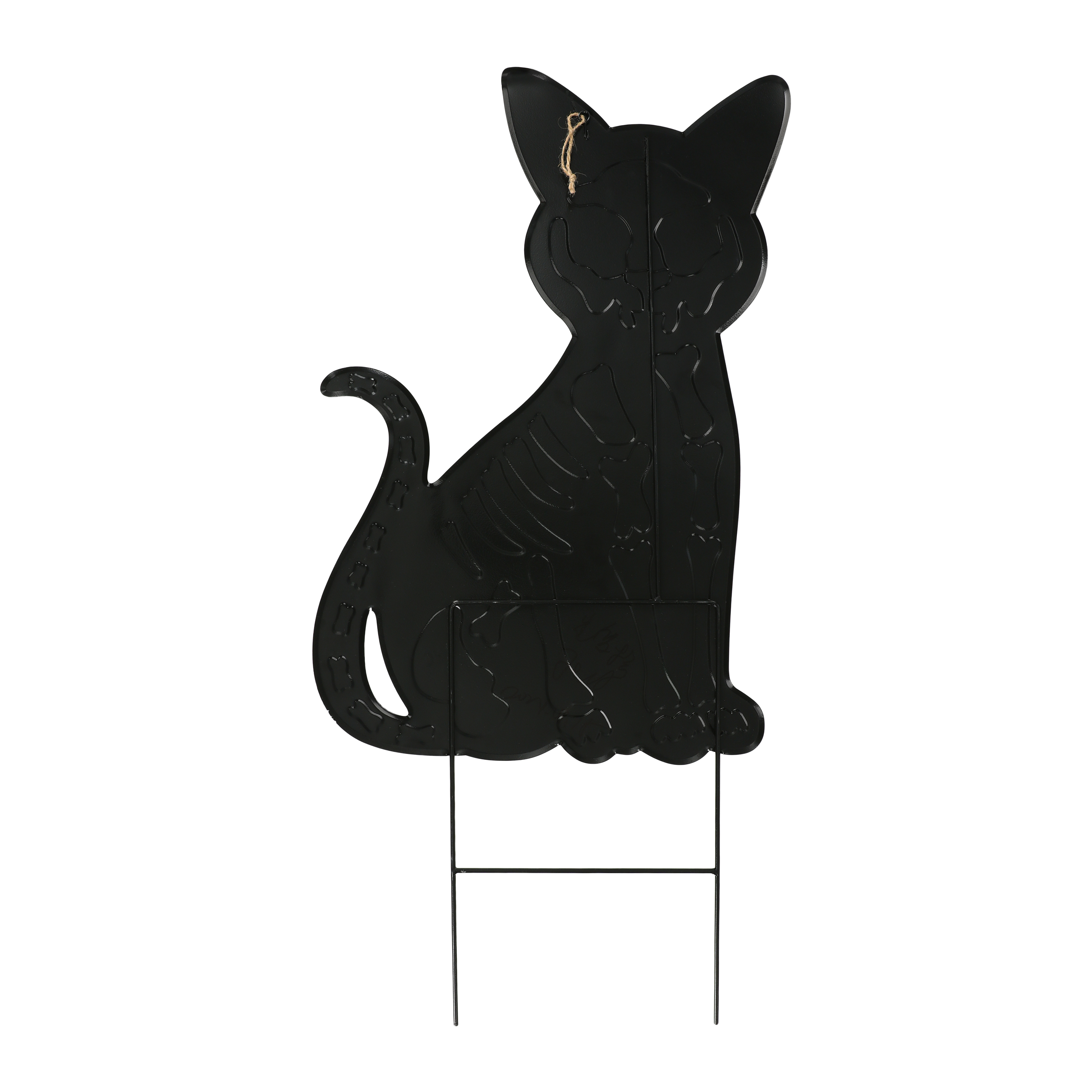 Glow In The Dark Skeleton Cat Yard Stake 29.92in