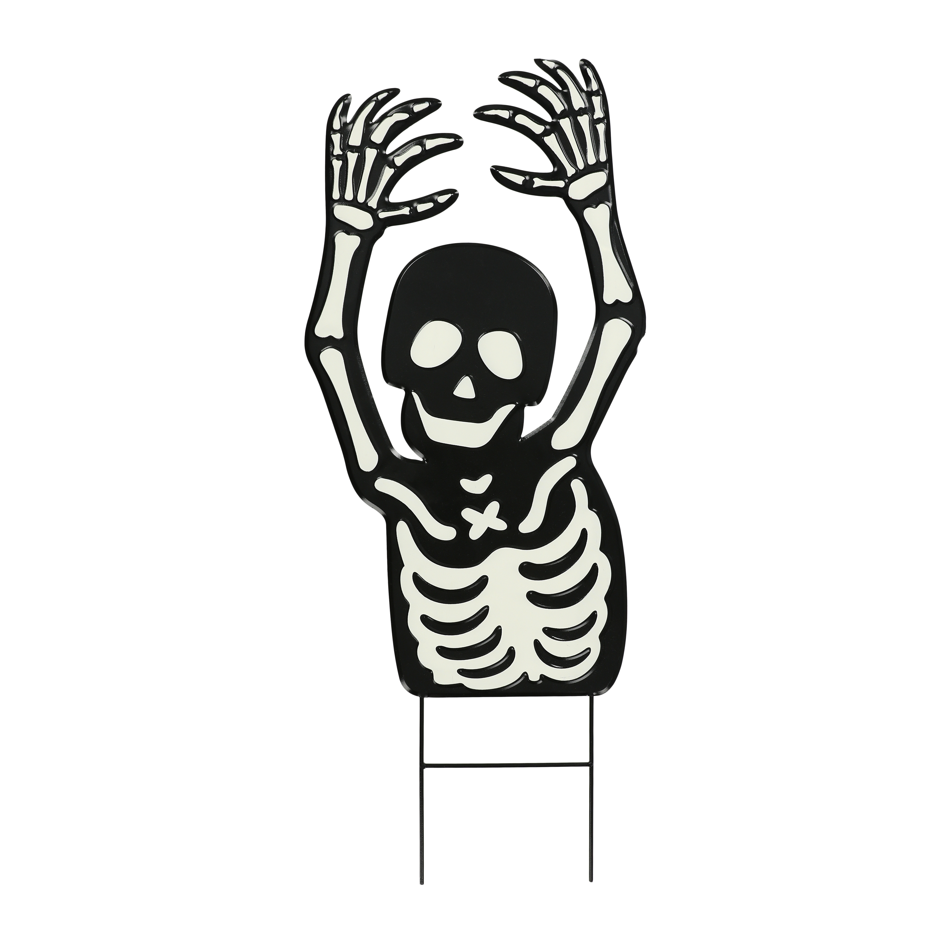 Glow In The Dark Skeleton Metal Yard Stake 29.02in