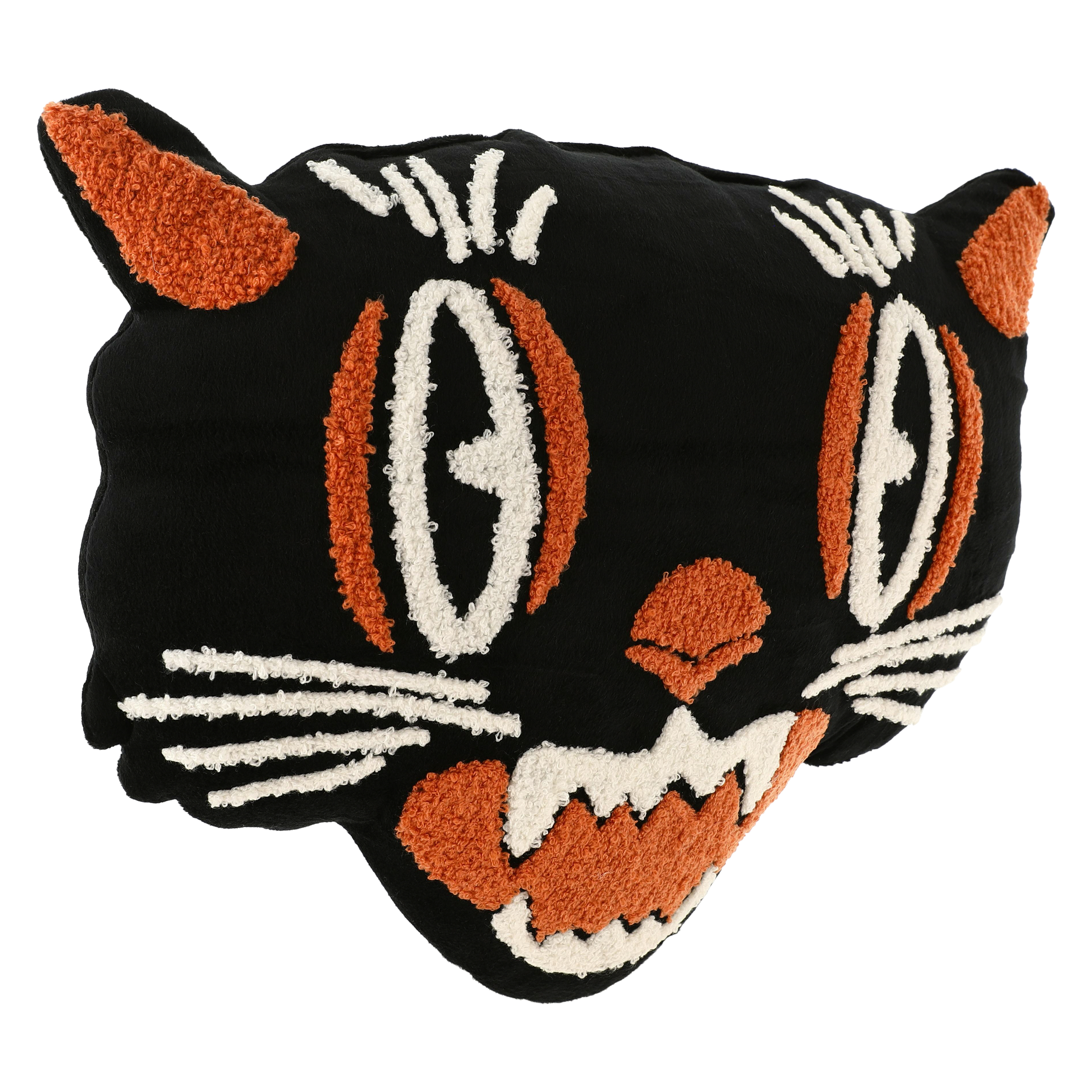 Cat Head Halloween Throw Pillow 14in x 12in