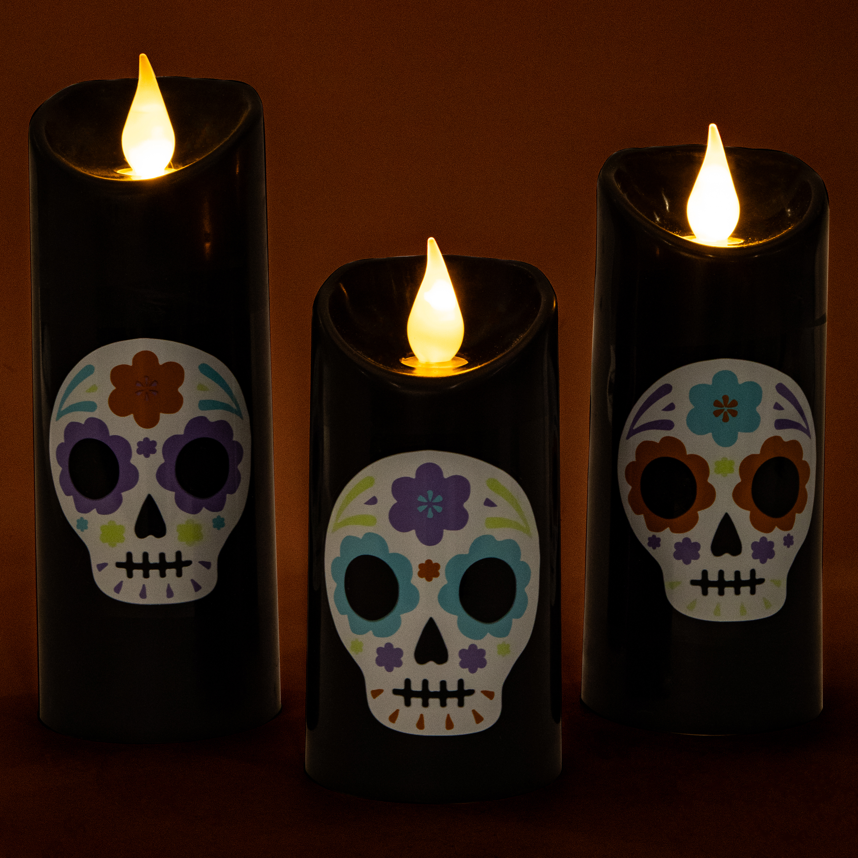 LED Flameless Halloween Candle Set 3-Count