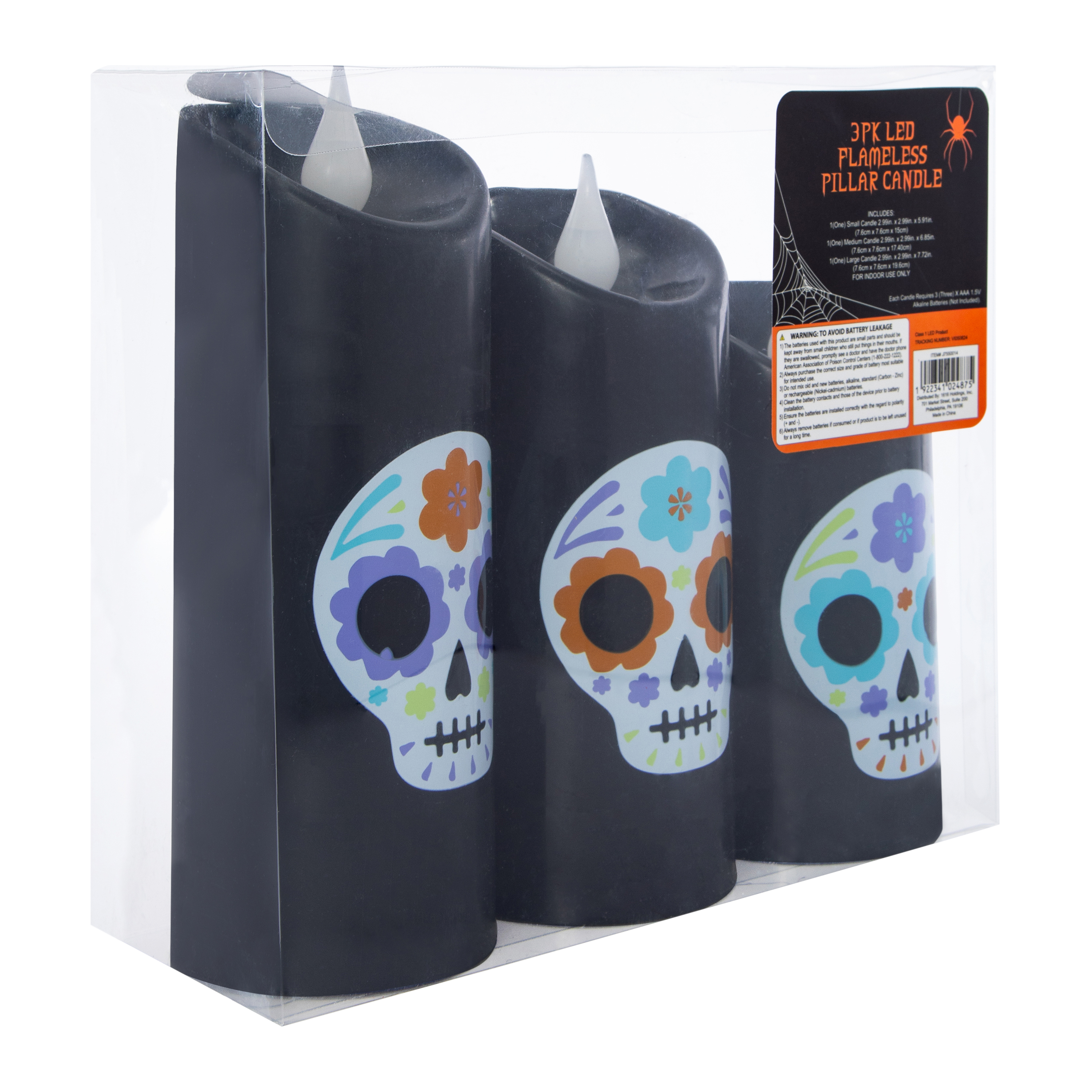 LED Flameless Halloween Candle Set 3-Count