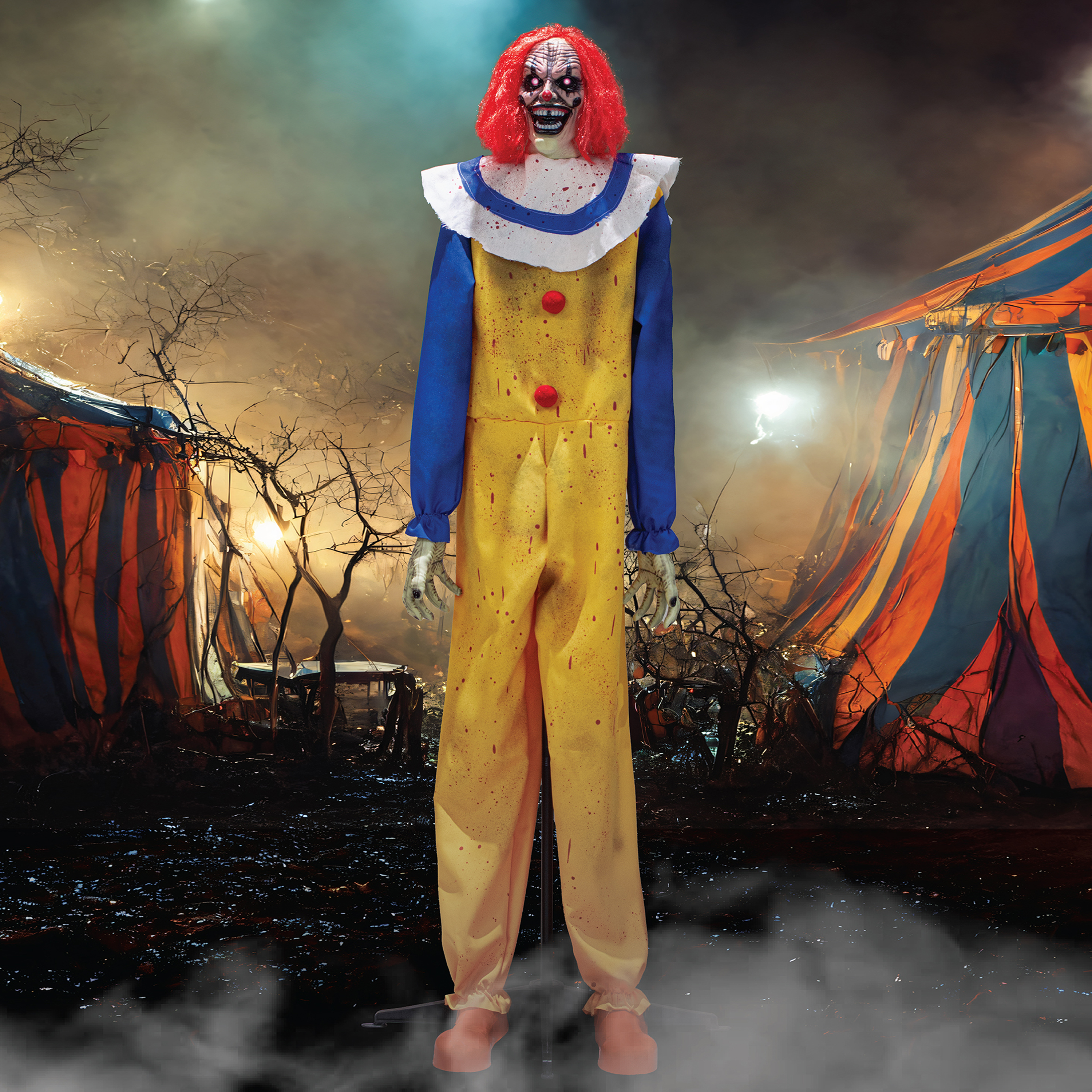 6ft Frightening Clown LED Animatronic Halloween Decoration