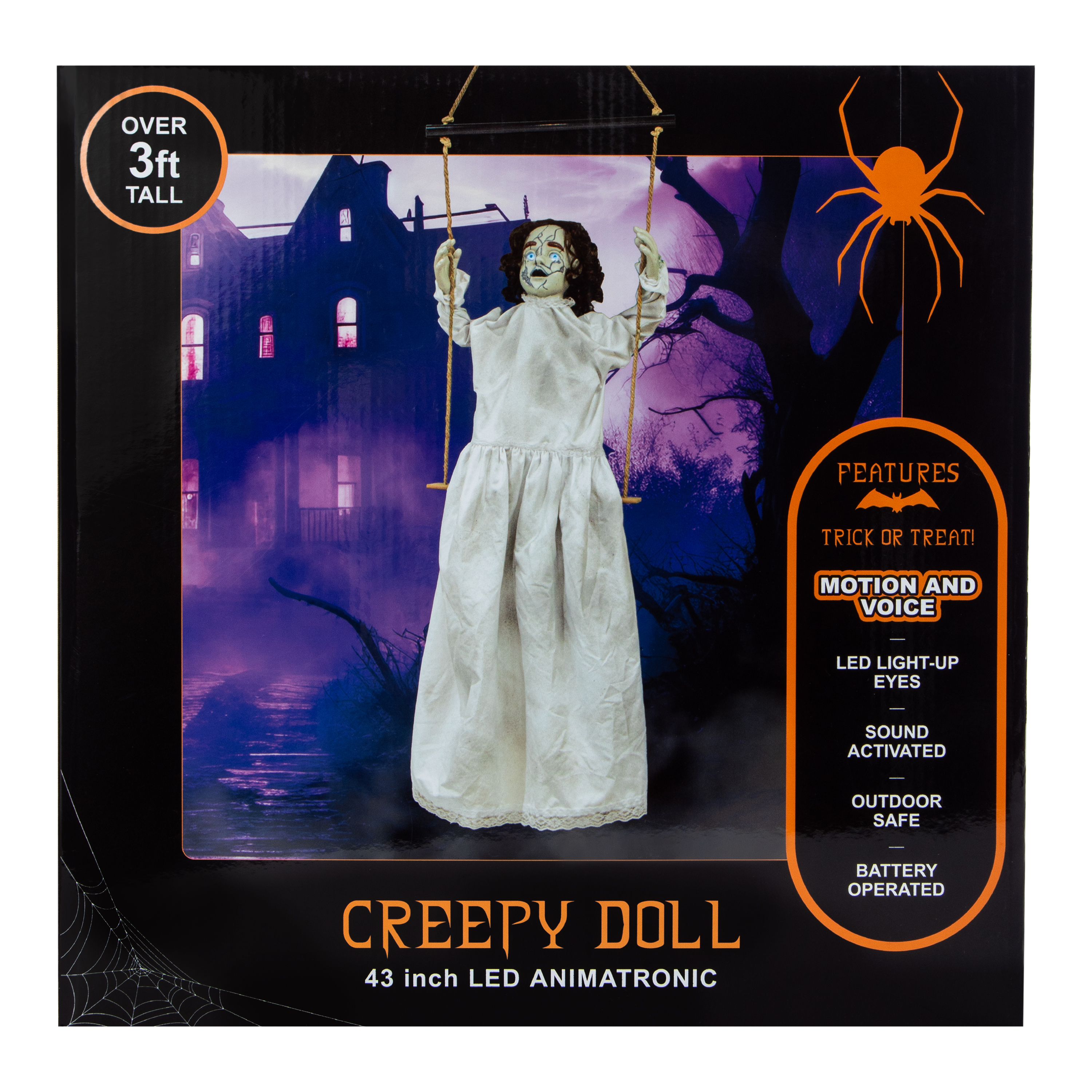 Creepy LED Animatronic Doll 3ft