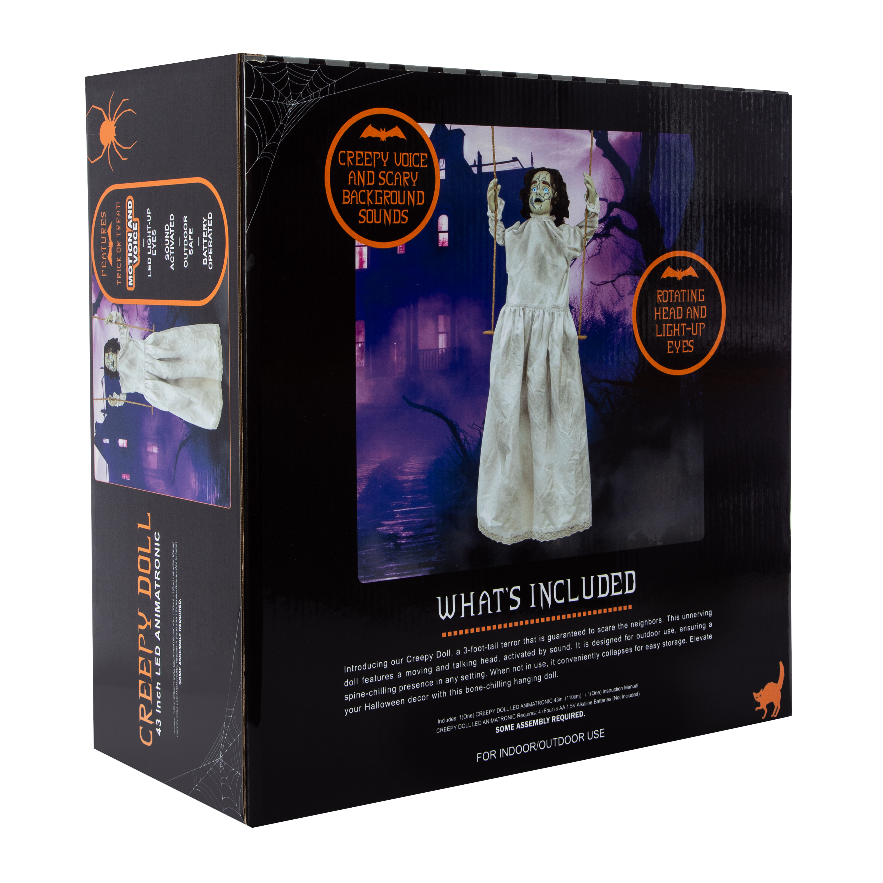 Creepy LED Animatronic Doll 3ft