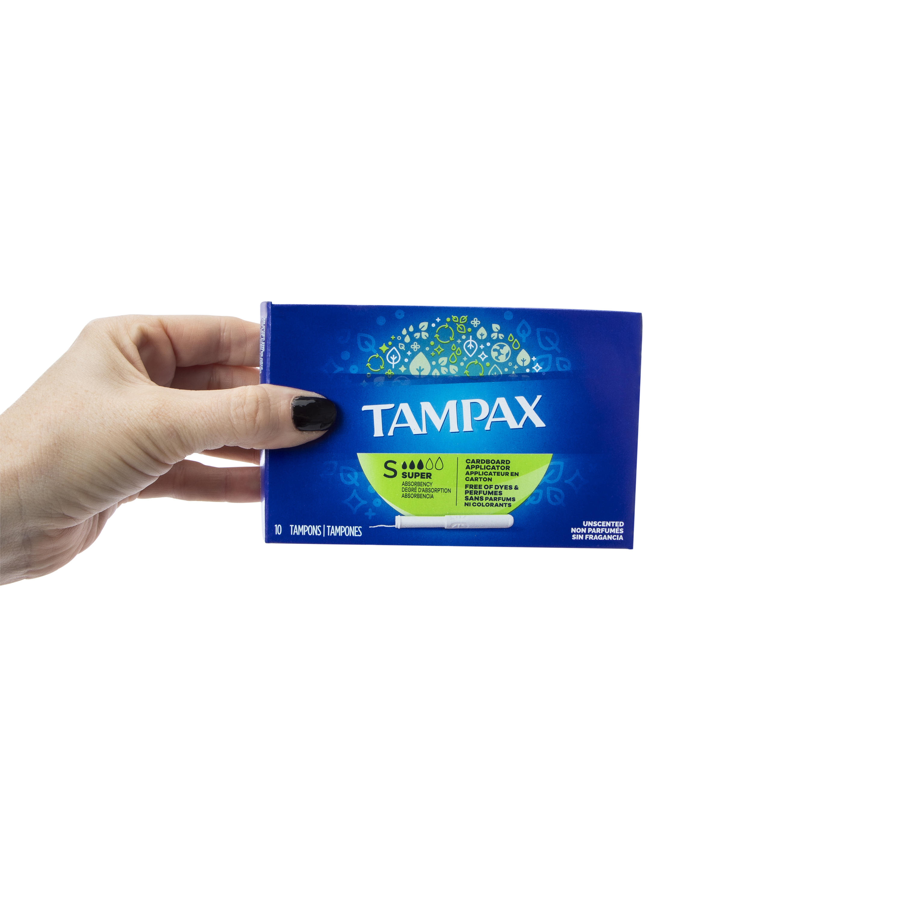 Tampax Cardboard Applicator Tampons 10-Count - Super Absorbency