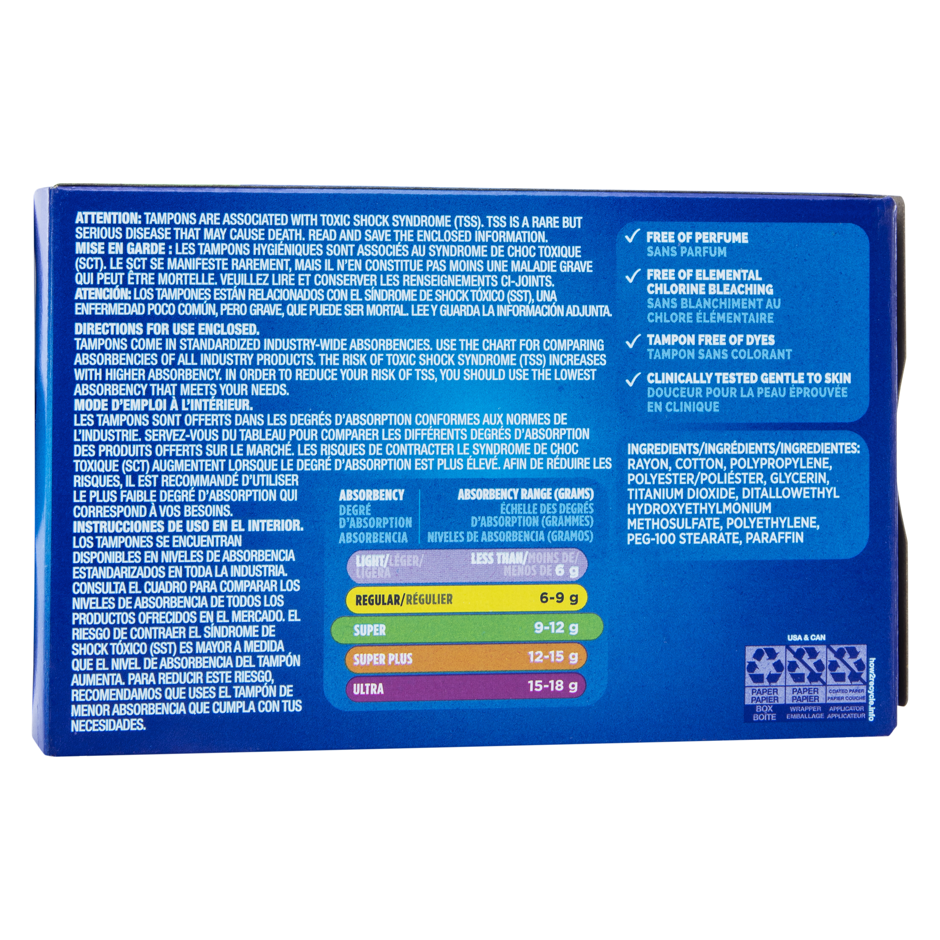 Tampax Cardboard Applicator Tampons 10-Count - Super Absorbency