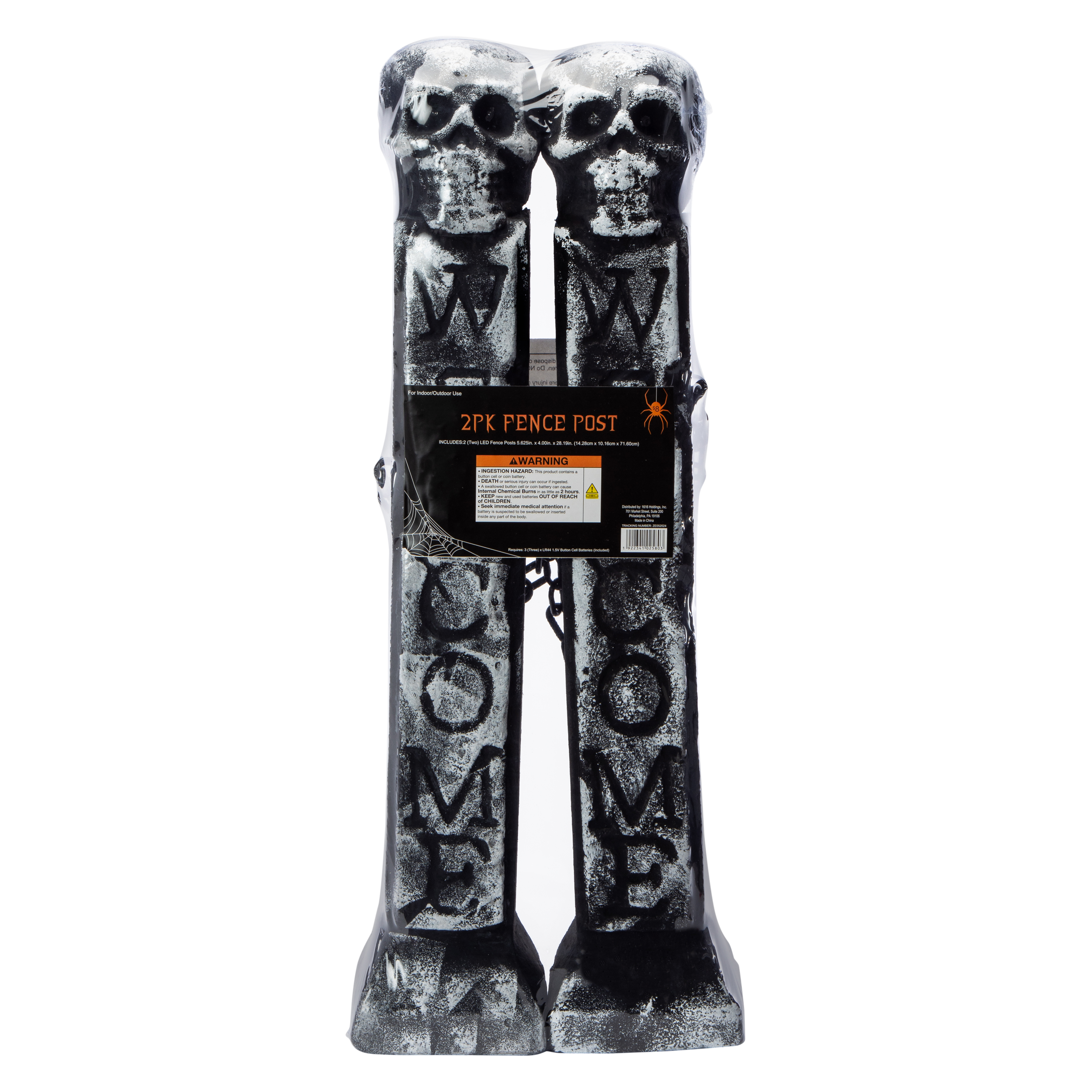 LED Fence Post Halloween Decor 2-Count