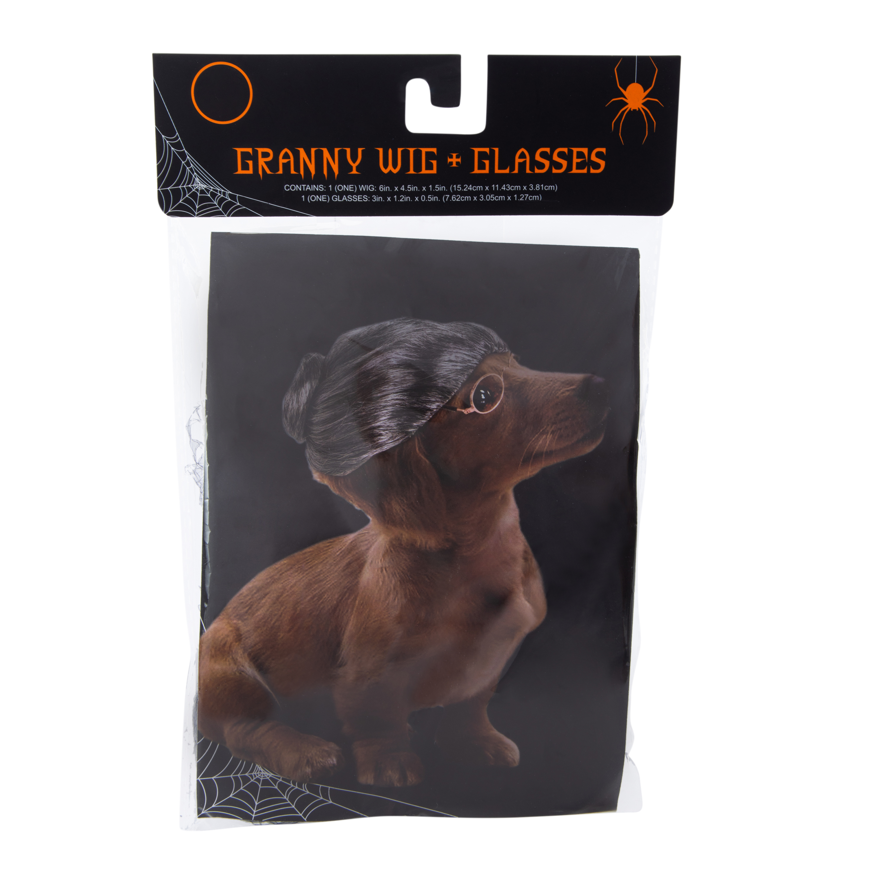 Pet Costume Granny Wig & Glasses