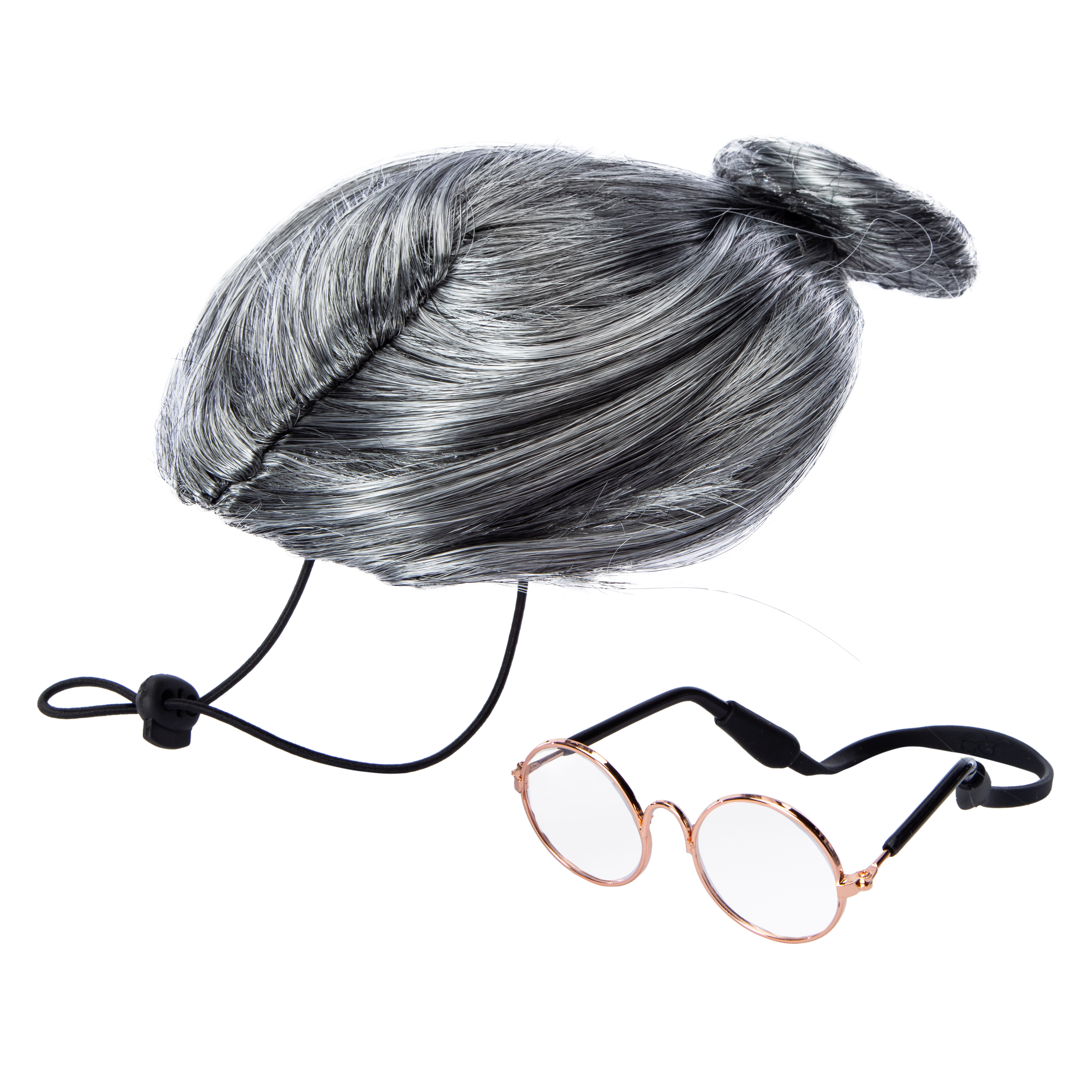 Pet Costume Granny Wig & Glasses