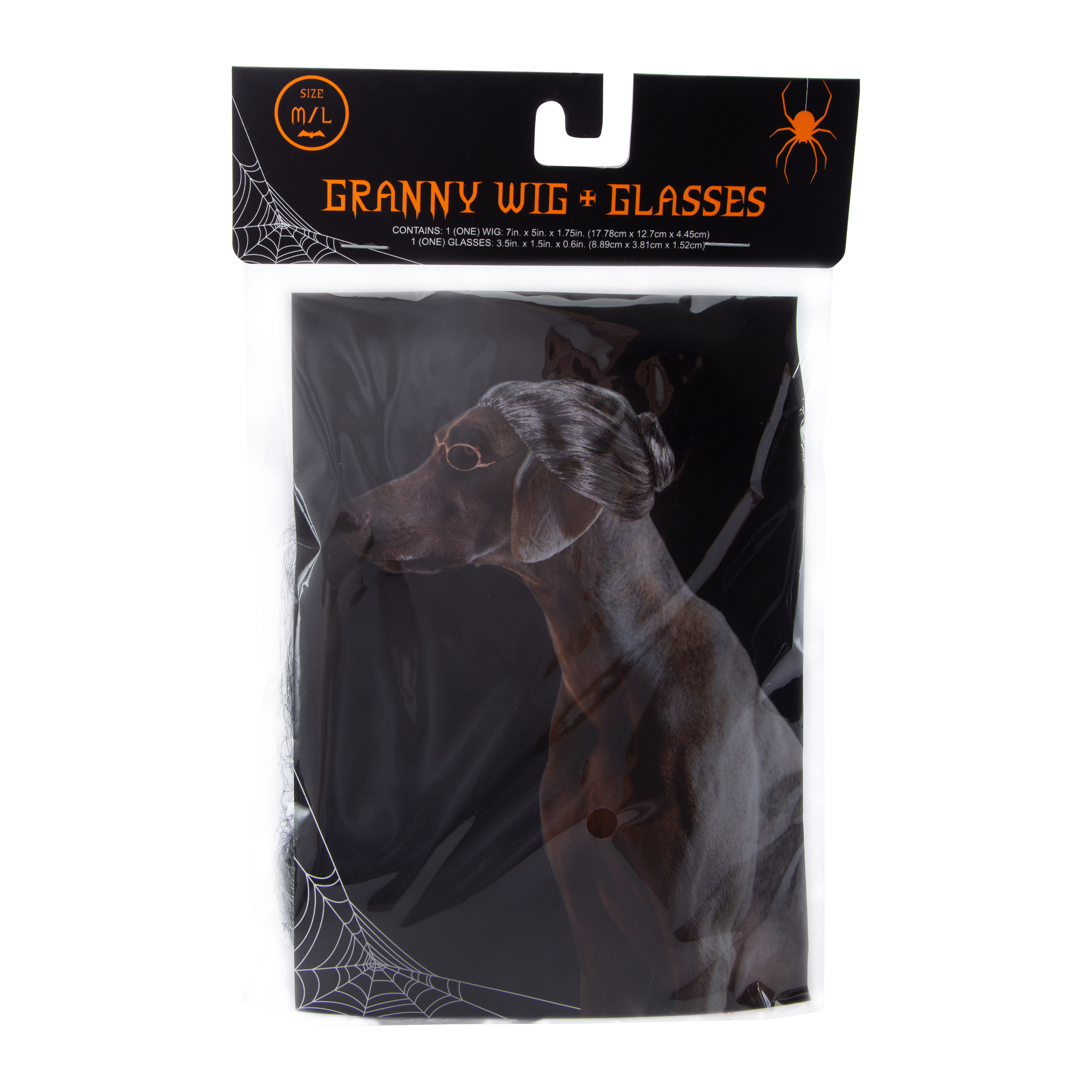 Granny Wig & Glasses Pet Costume