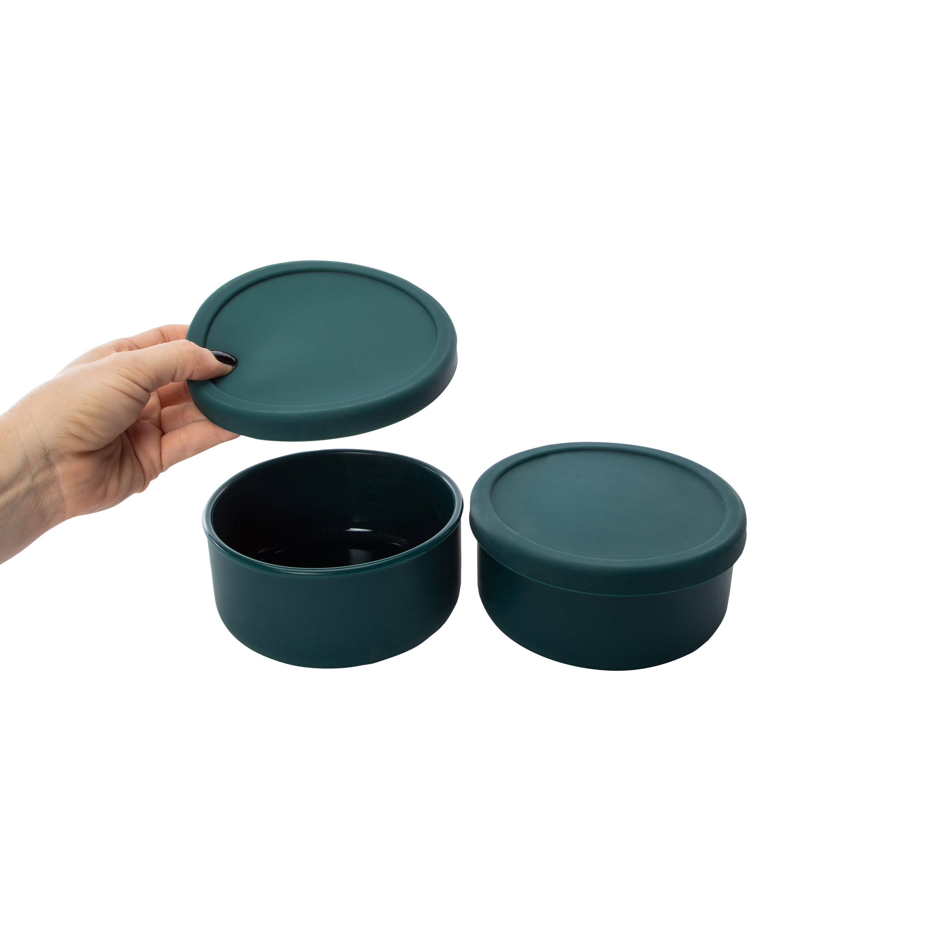 2-Count Round Silicone Food Containers 5.7in x 2.7in