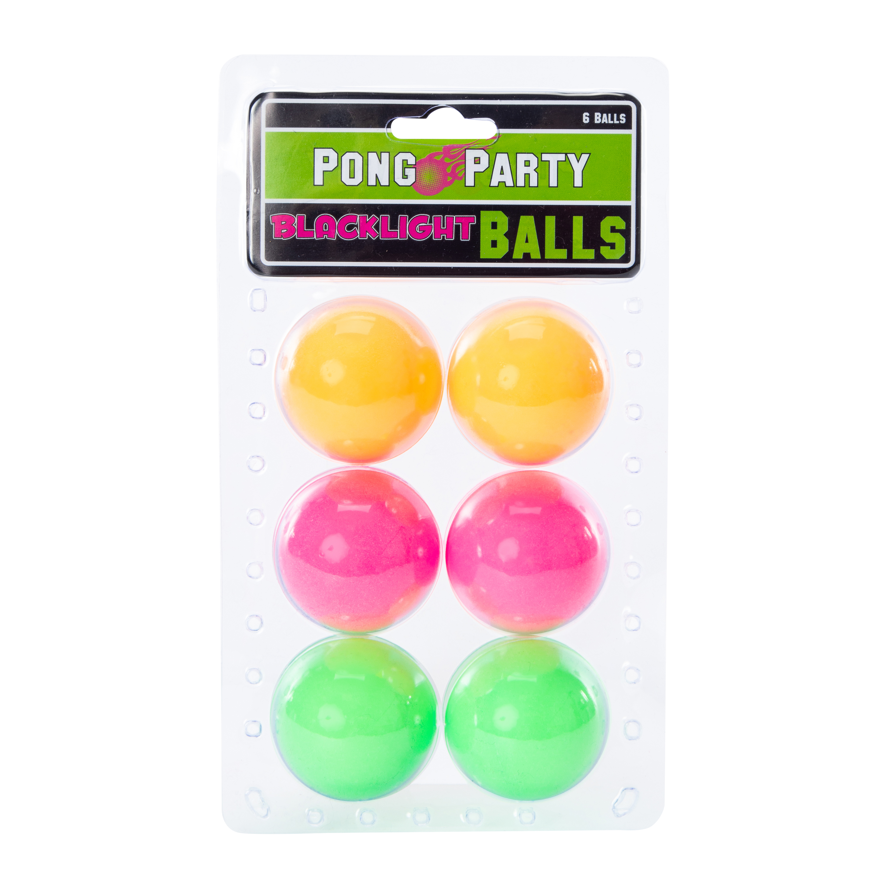 Blacklight Pong Balls 6-Count
