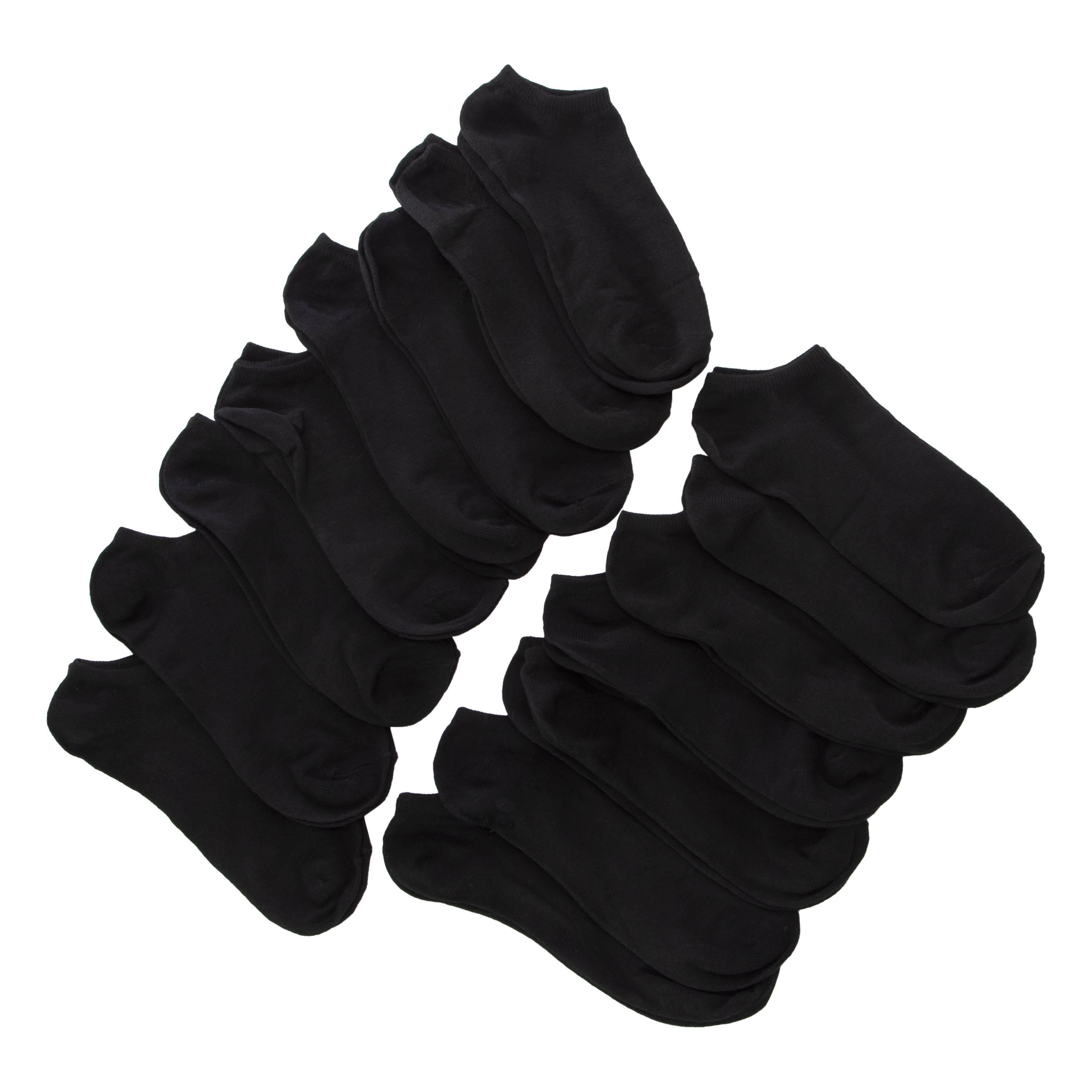 Ladies Solid Black Low Cut Socks 15-Pack