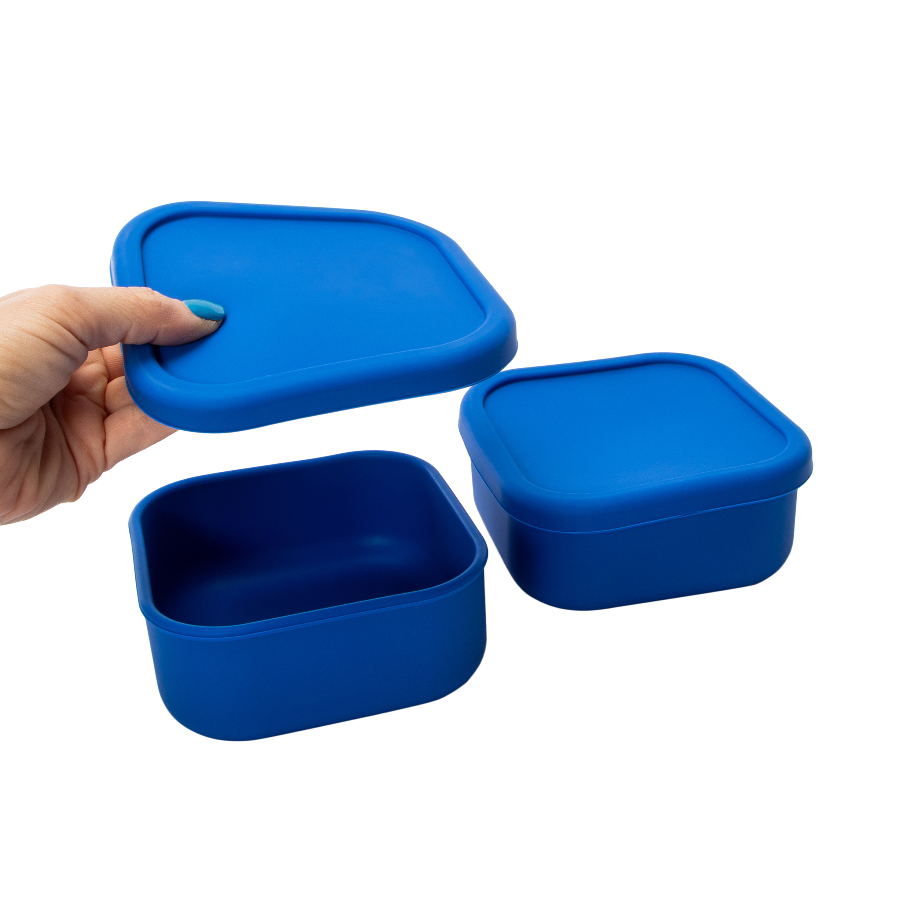 2-Count Square Silicone Food Containers  5.4in x 2.3in