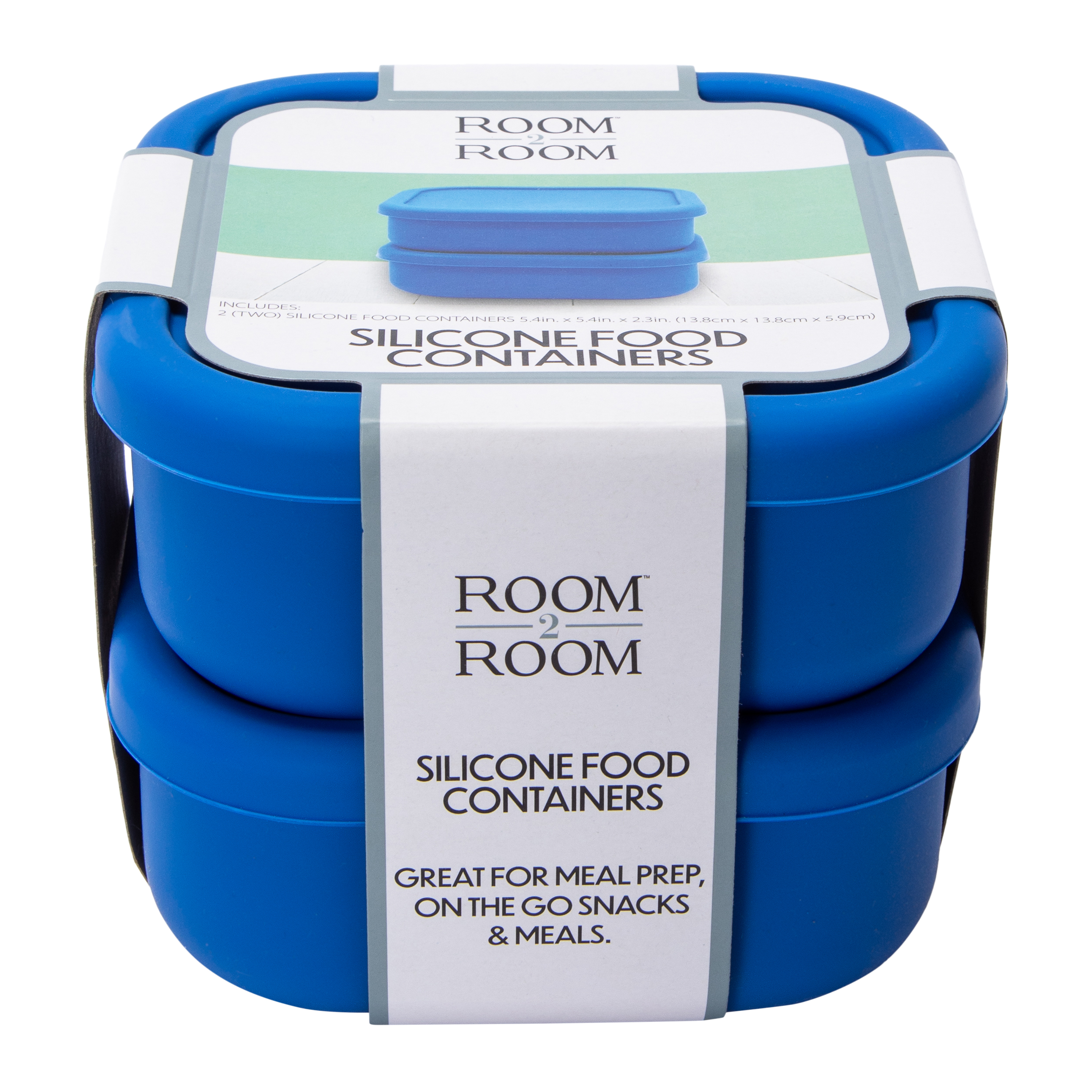 2-Count Square Silicone Food Containers  5.4in x 2.3in