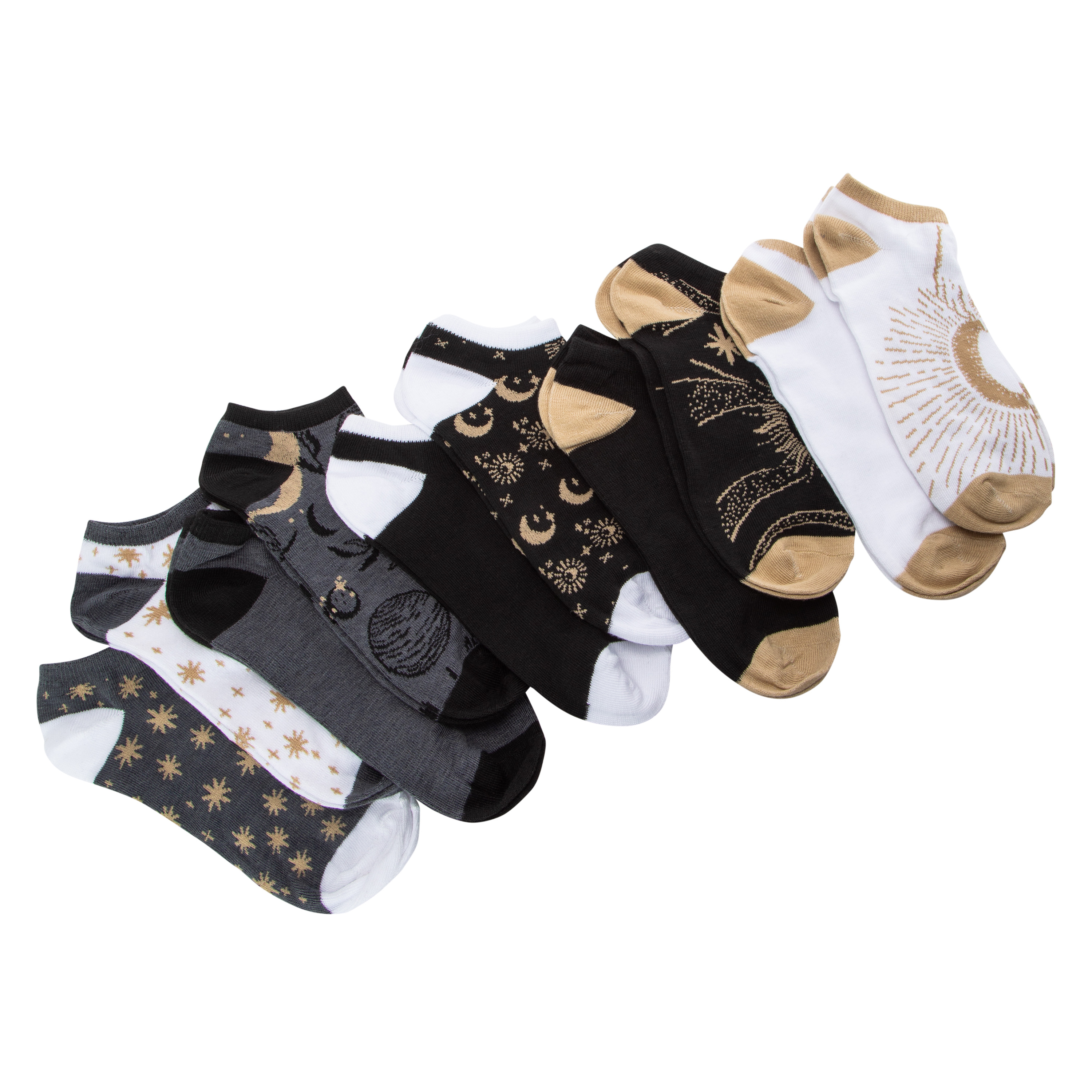 Ladies Assorted Celestial Low-Cut Socks 10-Pack