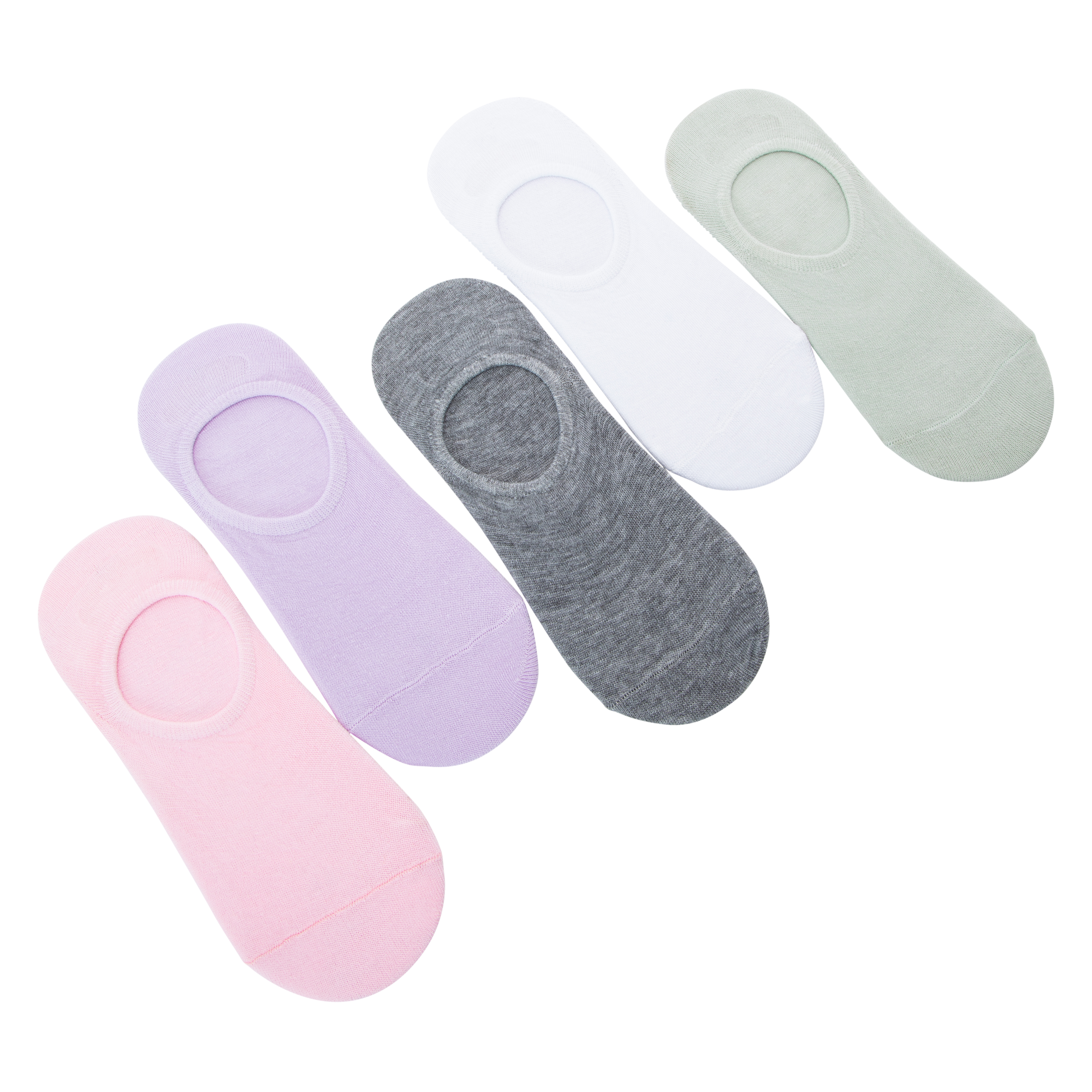 Ladies Solid Sneaker No-Show Socks 5-Pack